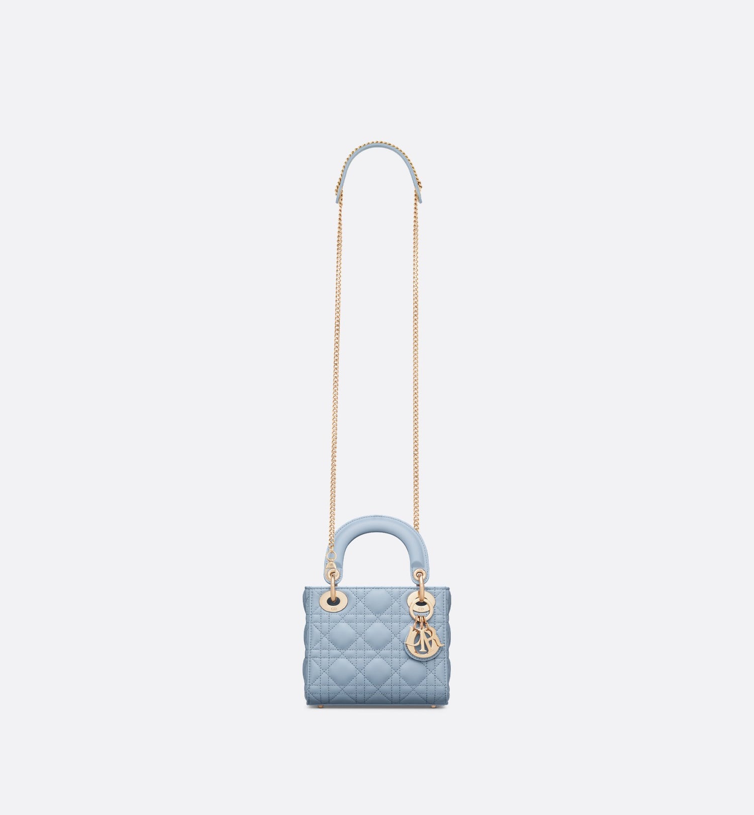 Mini Lady Dior Bag Pale Blue Cannage Lambskin