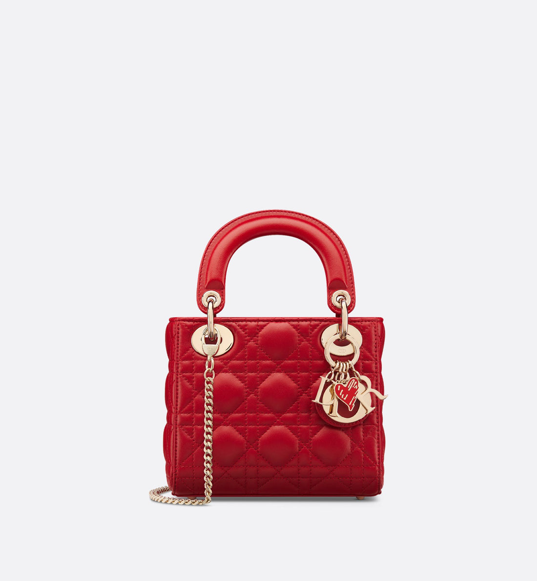 Dioramour Mini Lady Dior Bag Red Cannage Lambskin