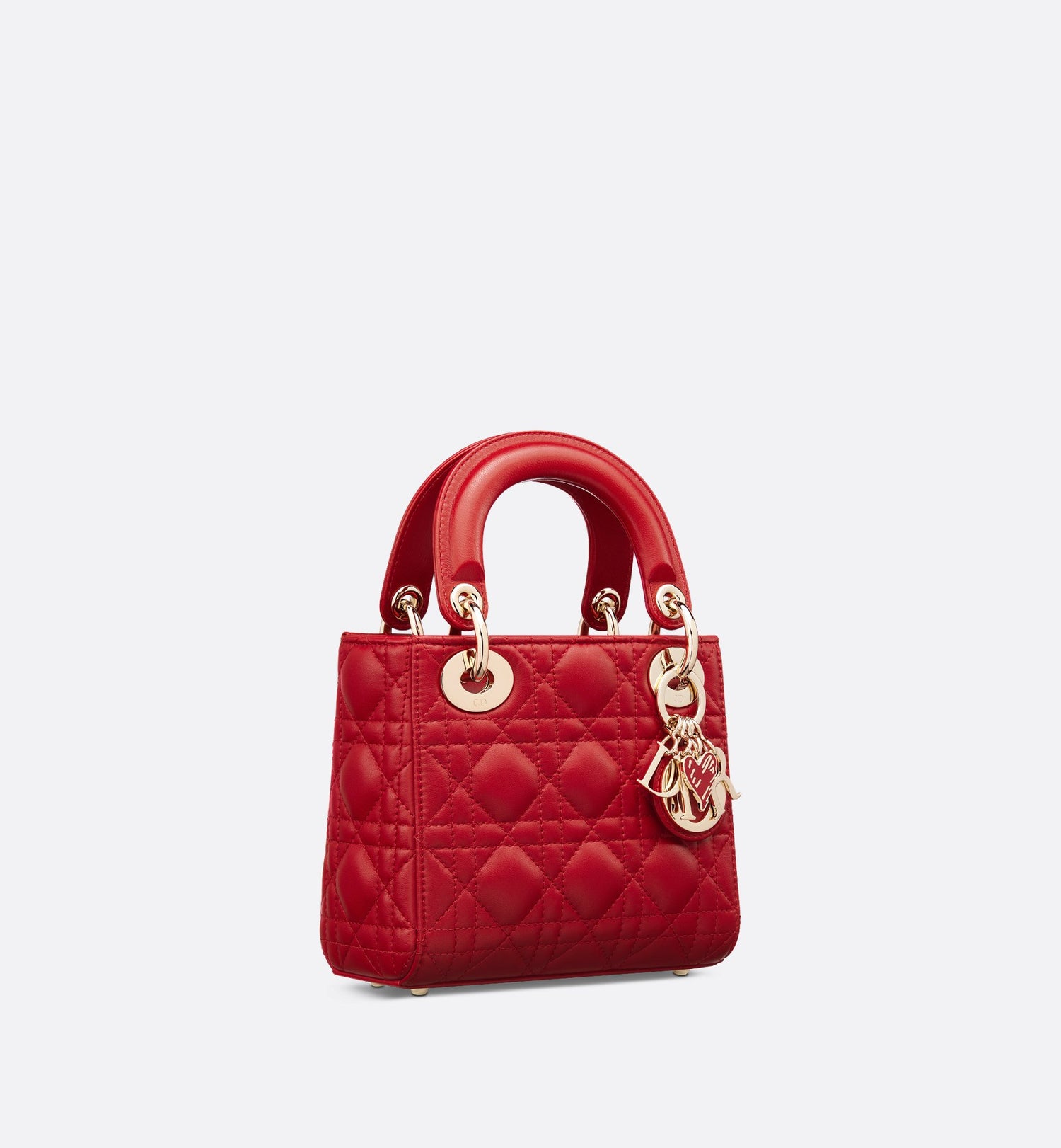 Dioramour Mini Lady Dior Bag Red Cannage Lambskin