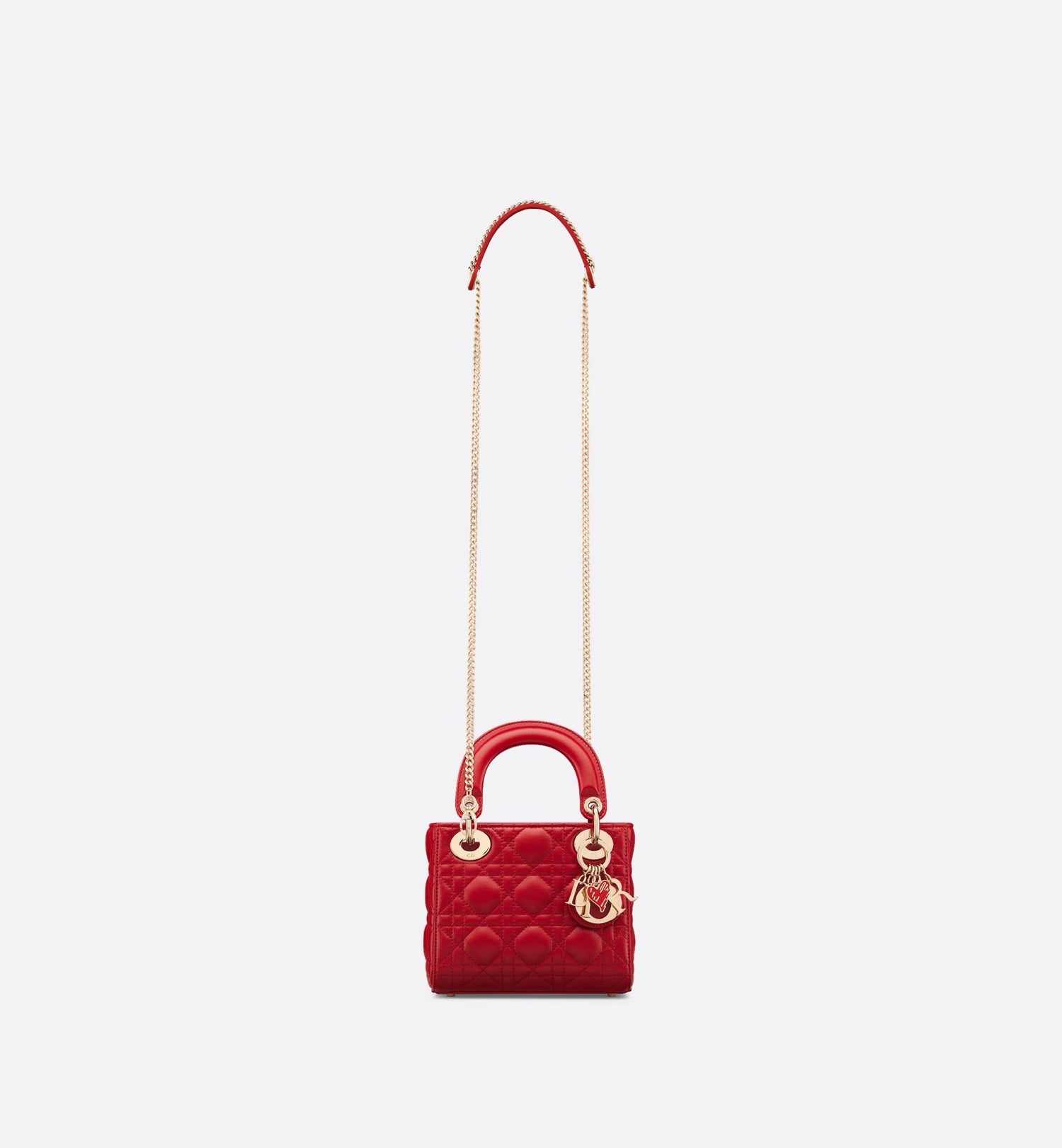 Dioramour Mini Lady Dior Bag Red Cannage Lambskin