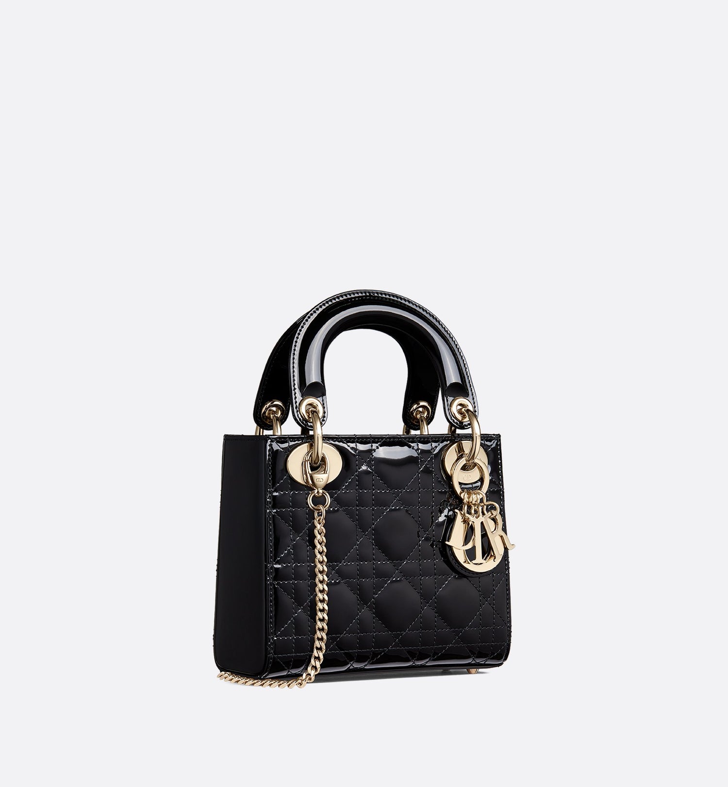 Mini Lady Dior Bag Black Patent Cannage Calfskin