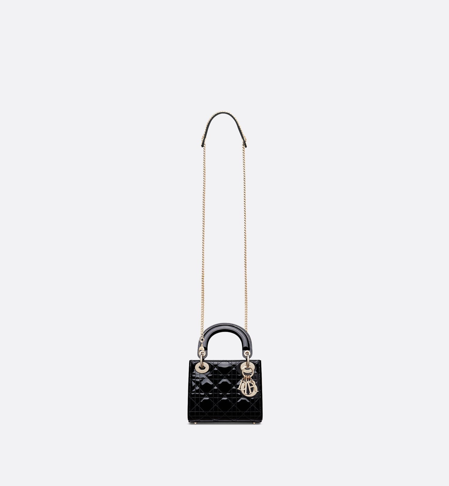 Mini Lady Dior Bag Black Patent Cannage Calfskin