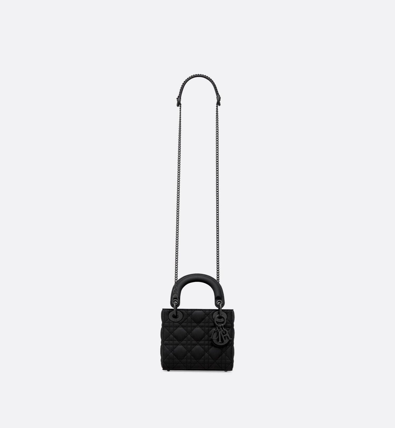 Mini Lady Dior Bag Black Ultramatte Cannage Calfskin