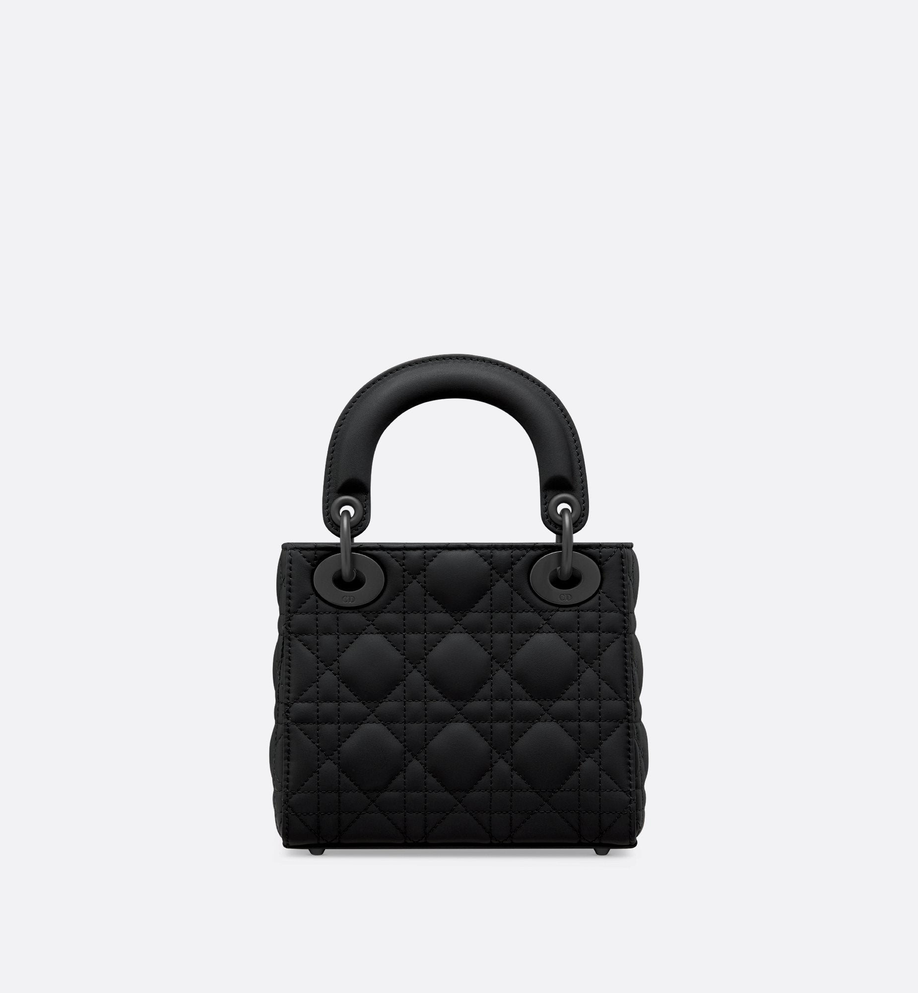 Mini Lady Dior Bag Black Ultramatte Cannage Calfskin