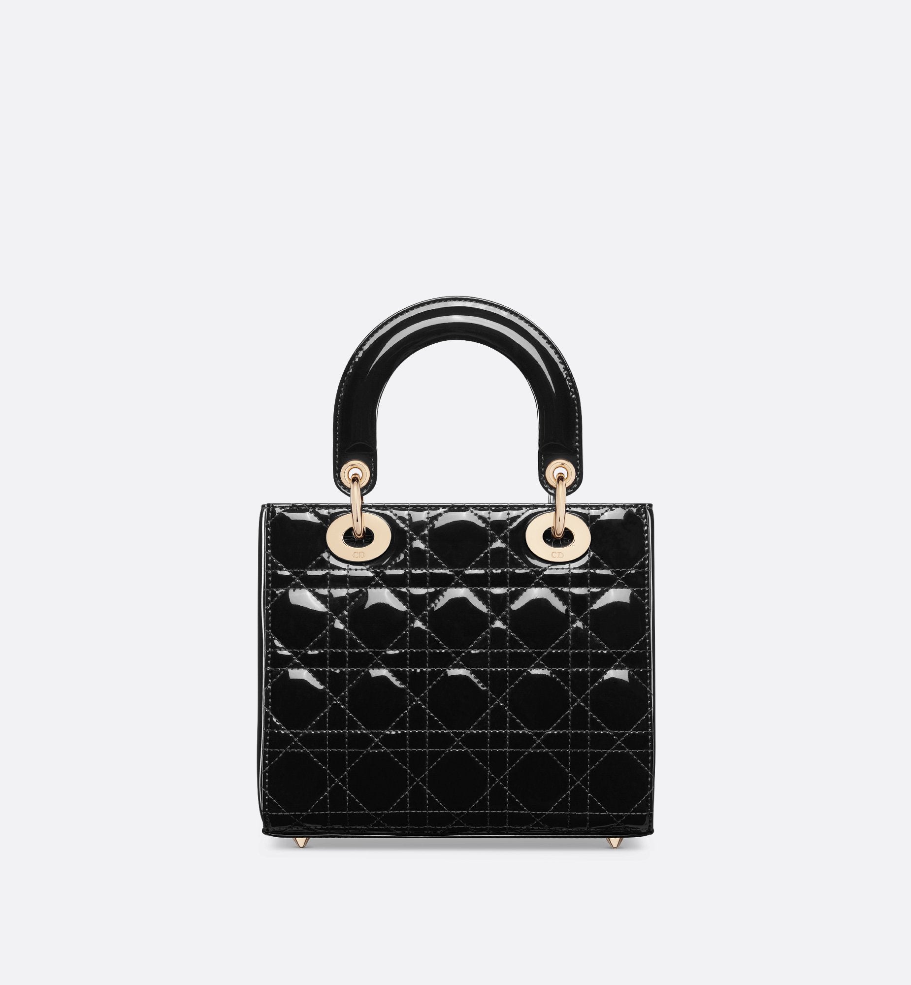 Small Lady Dior Bag Black Patent Cannage Calfskin