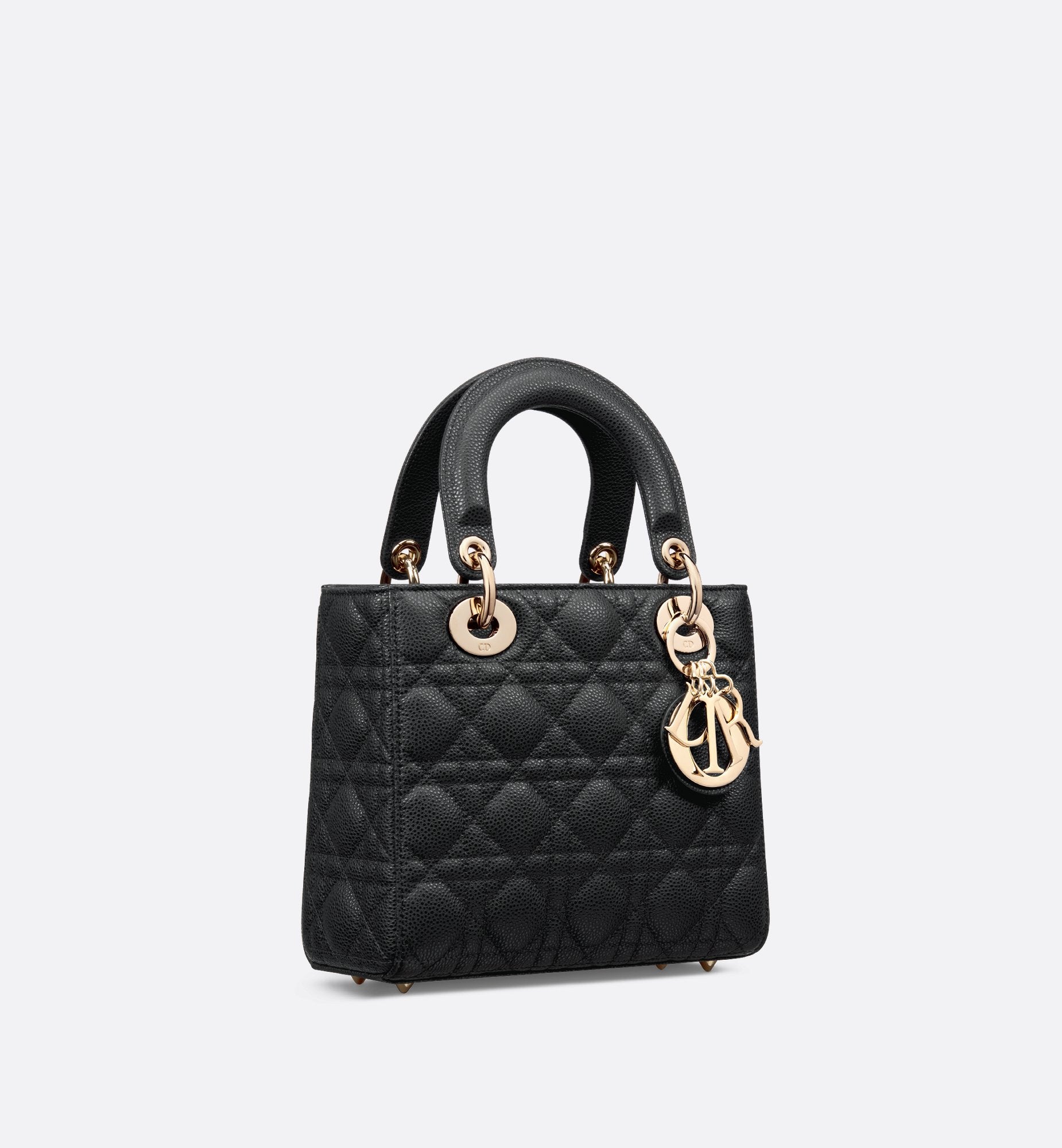 Small Lady Dior Bag Black Grained Cannage Calfskin