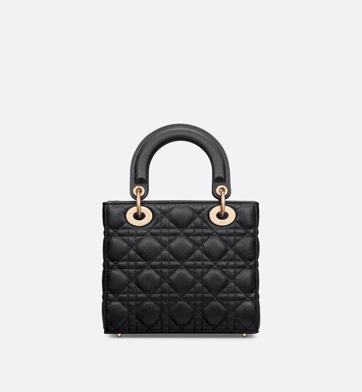 Small Lady Dior Bag Black Grained Cannage Calfskin