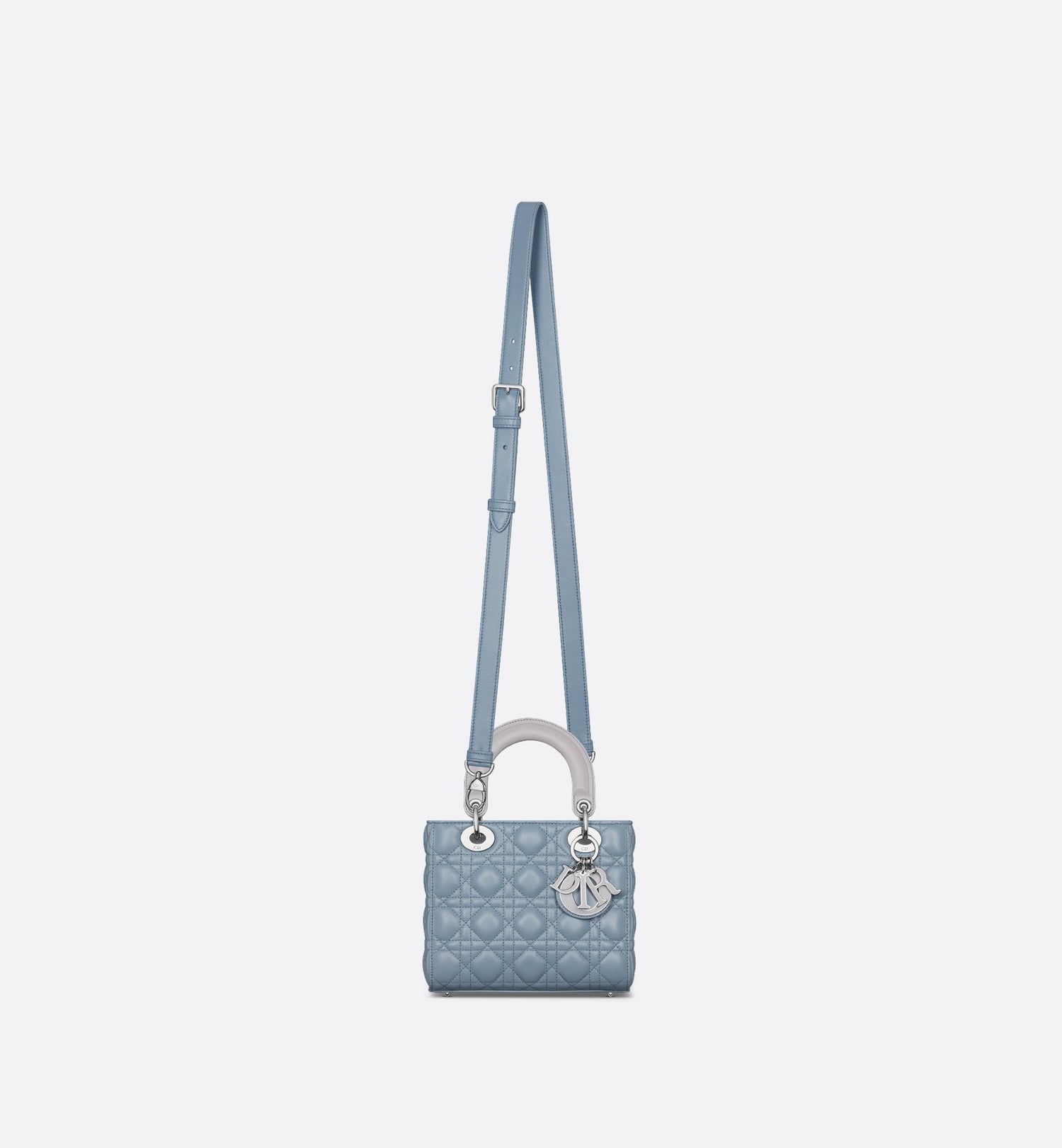 Small Lady Dior Bag Two Tone Slate Blue And Gray Cannage Lambskin