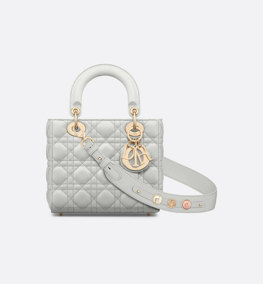 Small Lady Dior My Abcdior Bag Cloud Gray Cannage Lambskin