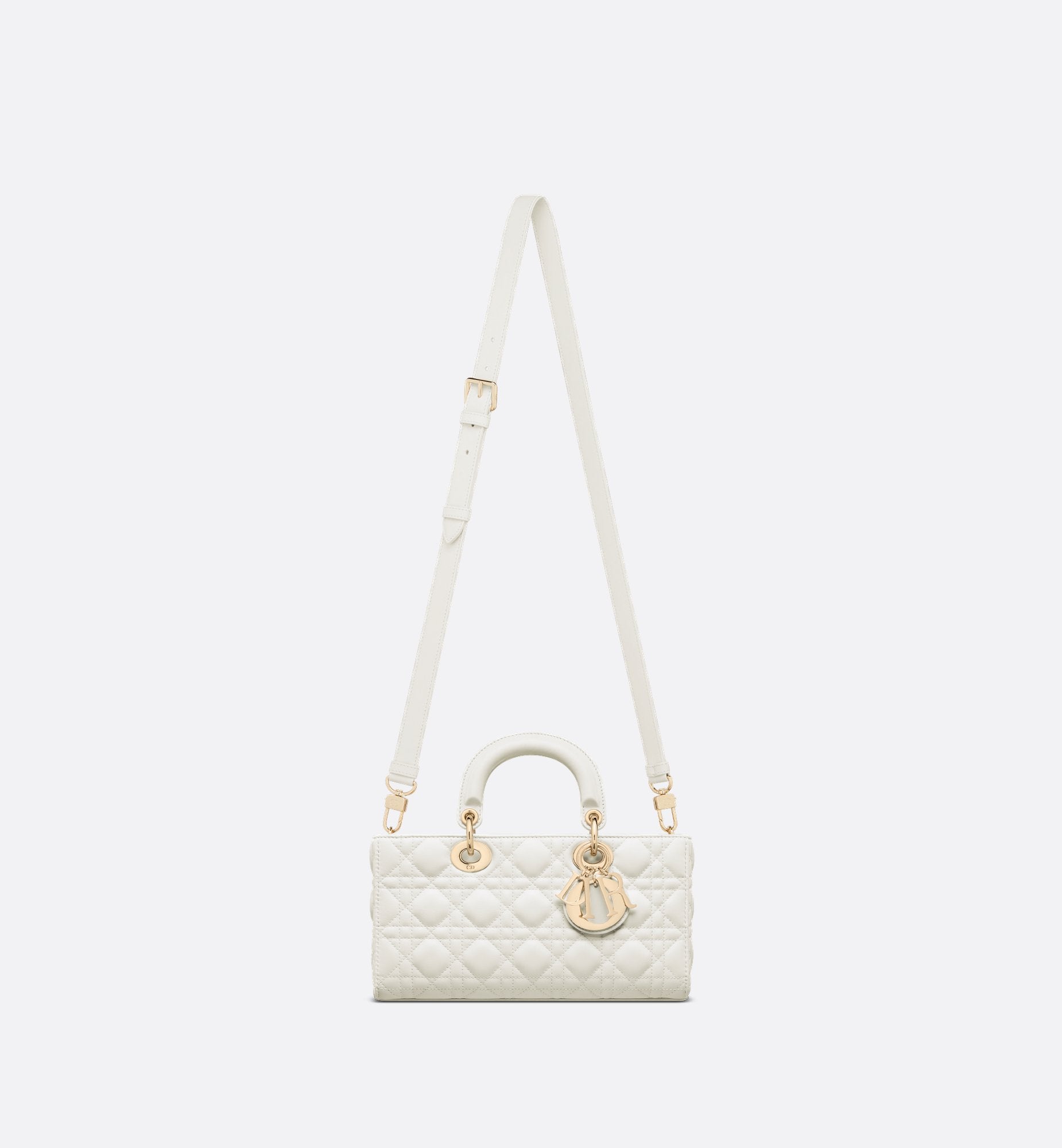 Medium Lady D-Joy Bag Latte Cannage Lambskin