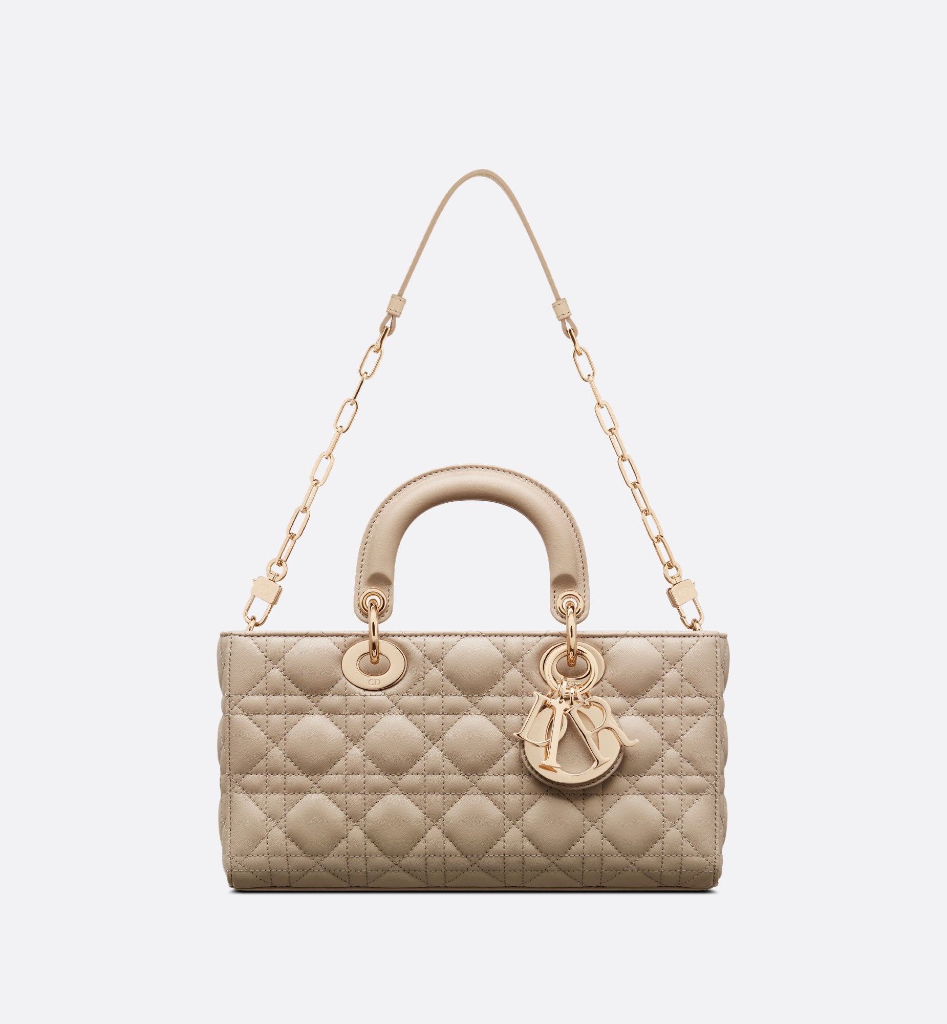 Medium Lady D-Joy Bag Sand-Colored Cannage Lambskin