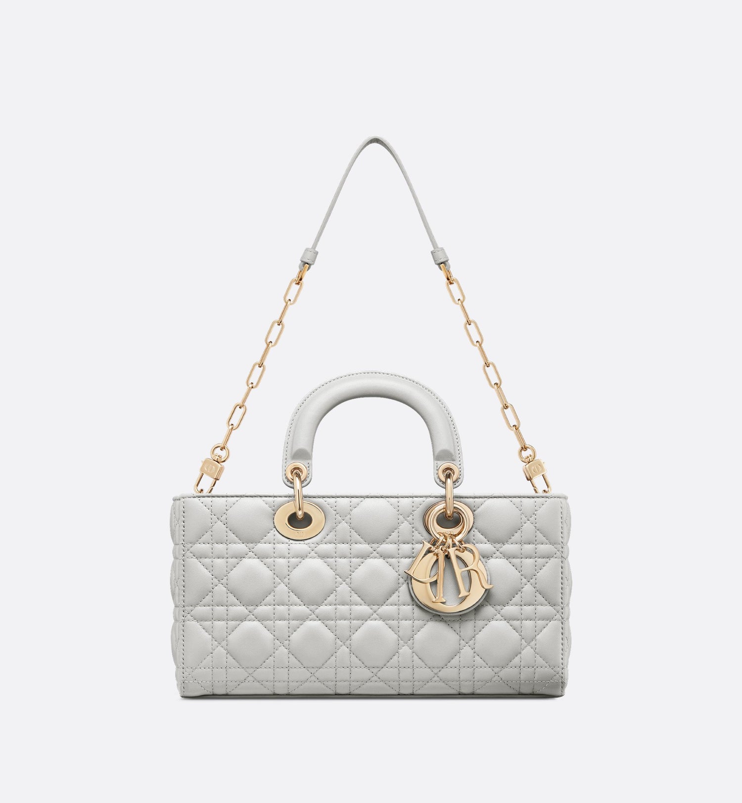 Medium Lady D-Joy Bag Cloud Gray Cannage Lambskin