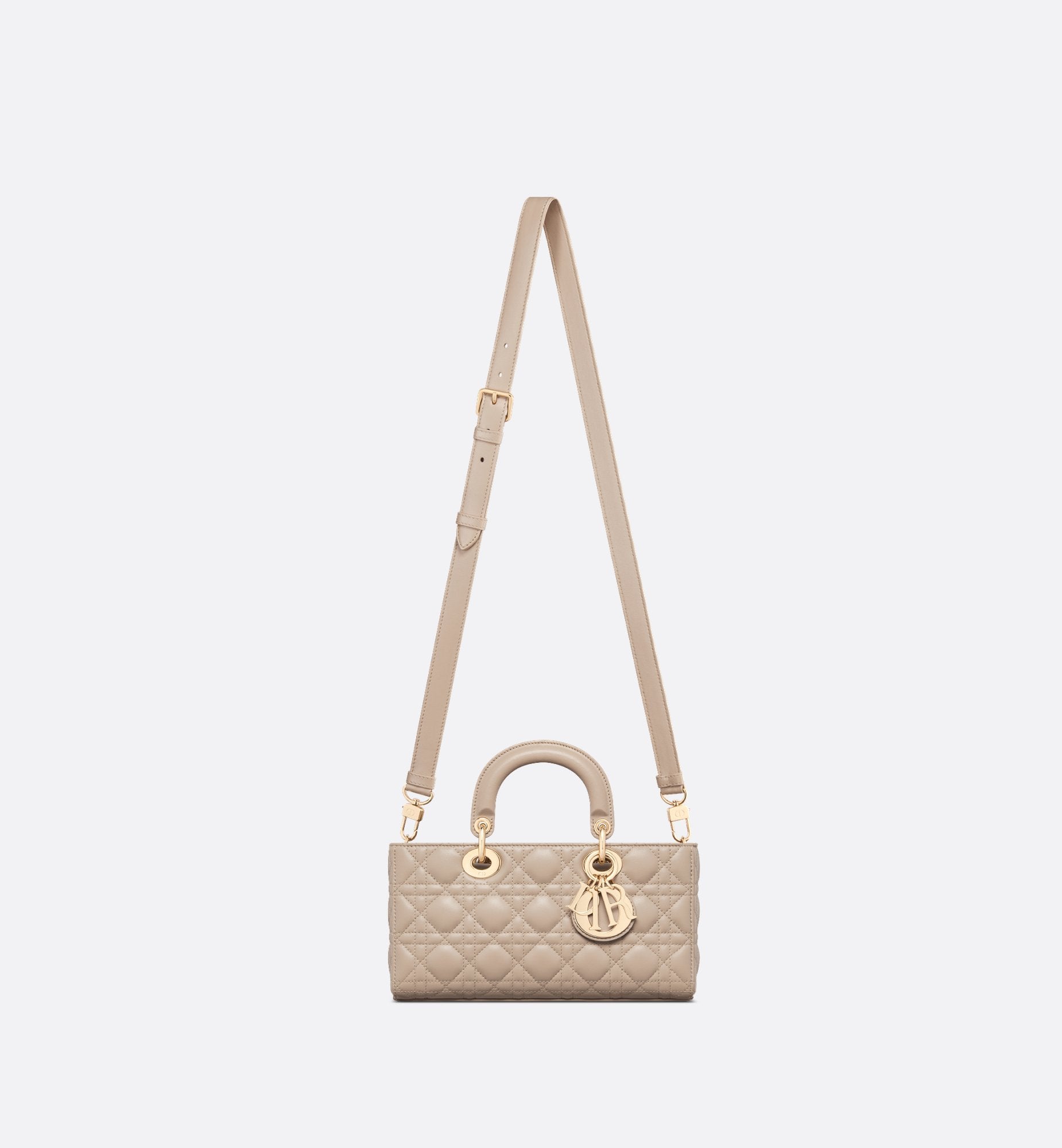 Medium Lady D-Joy Bag Powder Beige Cannage Lambskin