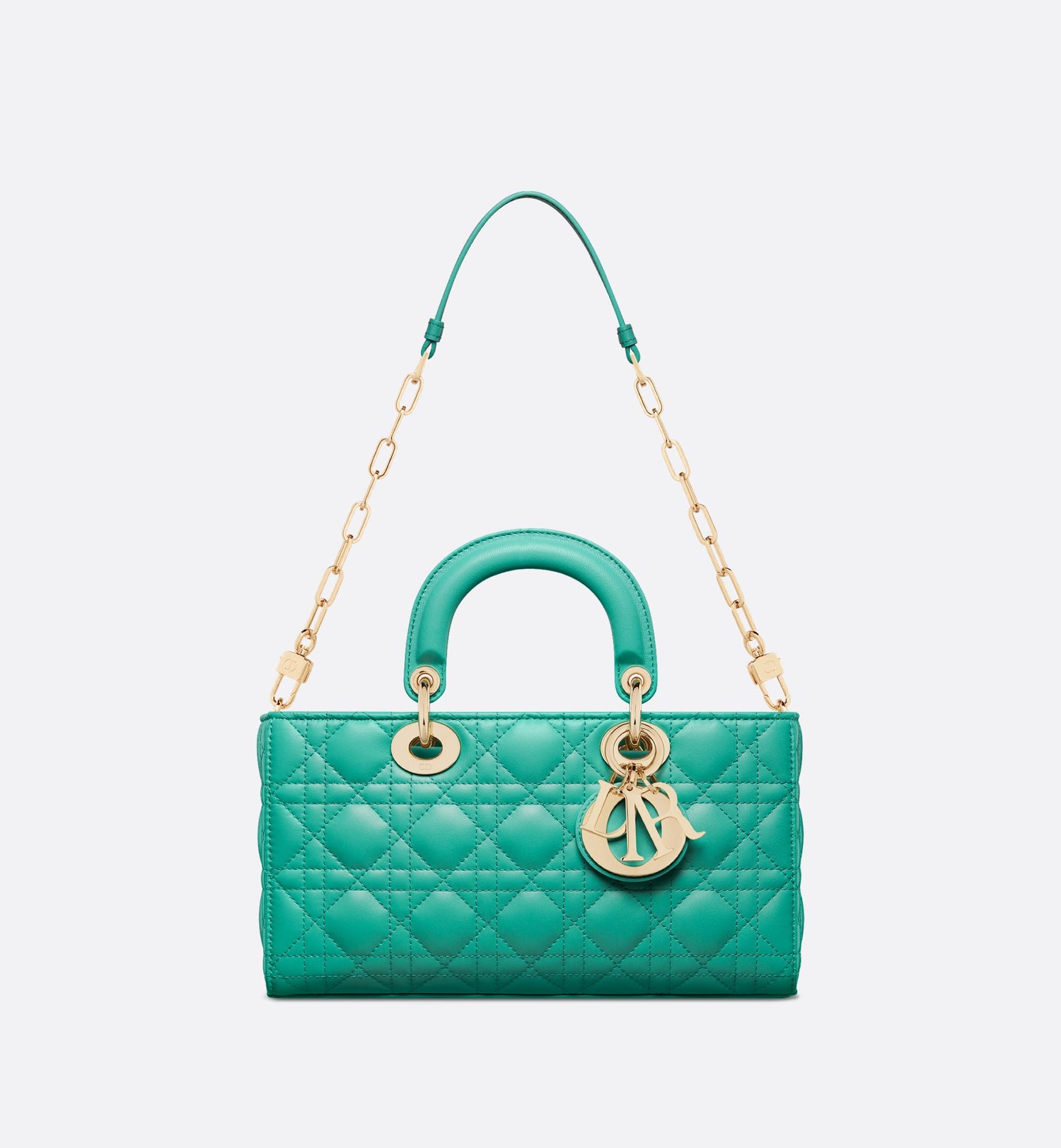 Medium Dioriviera Lady D-Joy Bag Aquamarina Cannage Lambskin