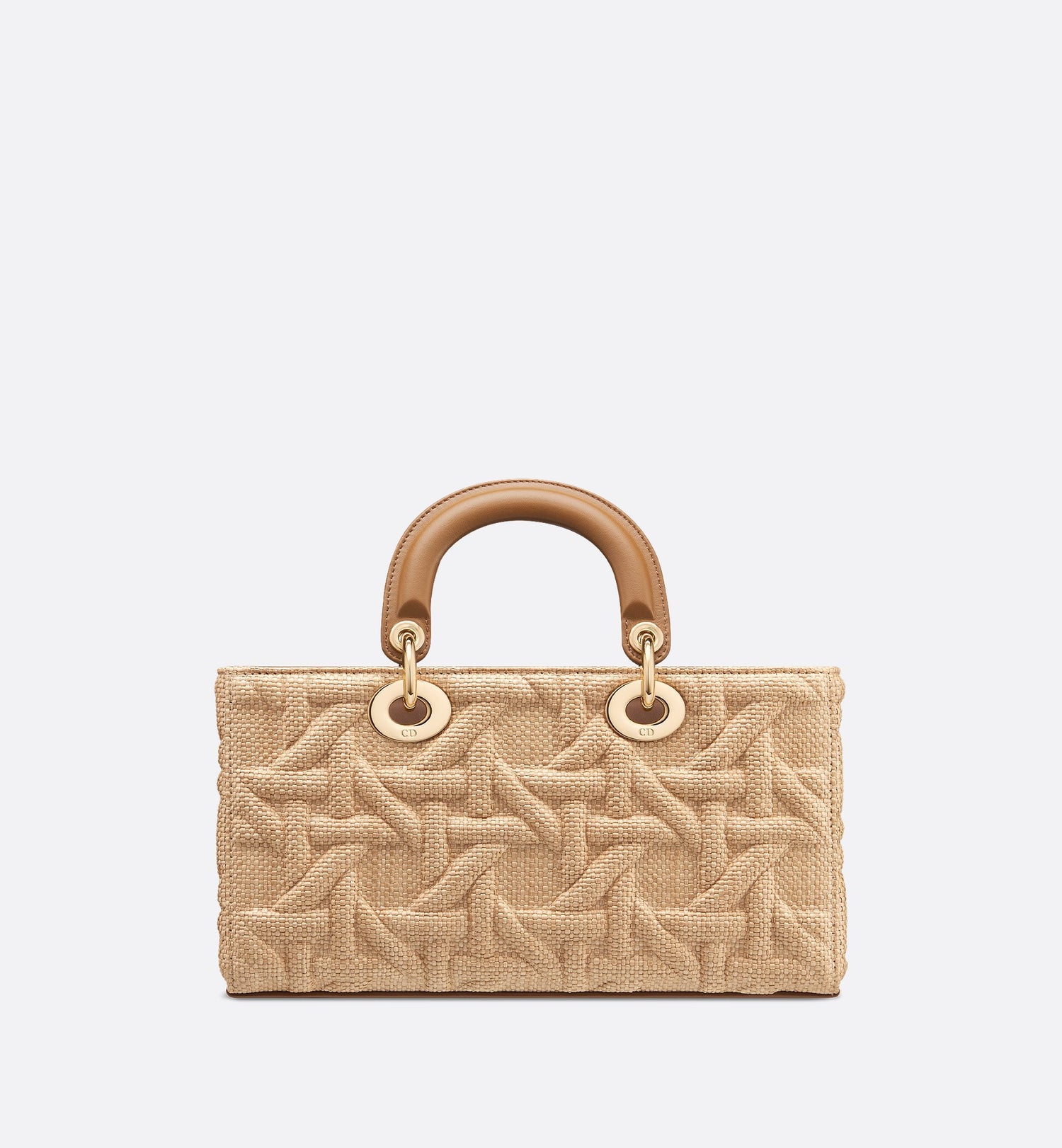 Medium Lady D-Joy Bag Beige Graphic Cannage Raffia