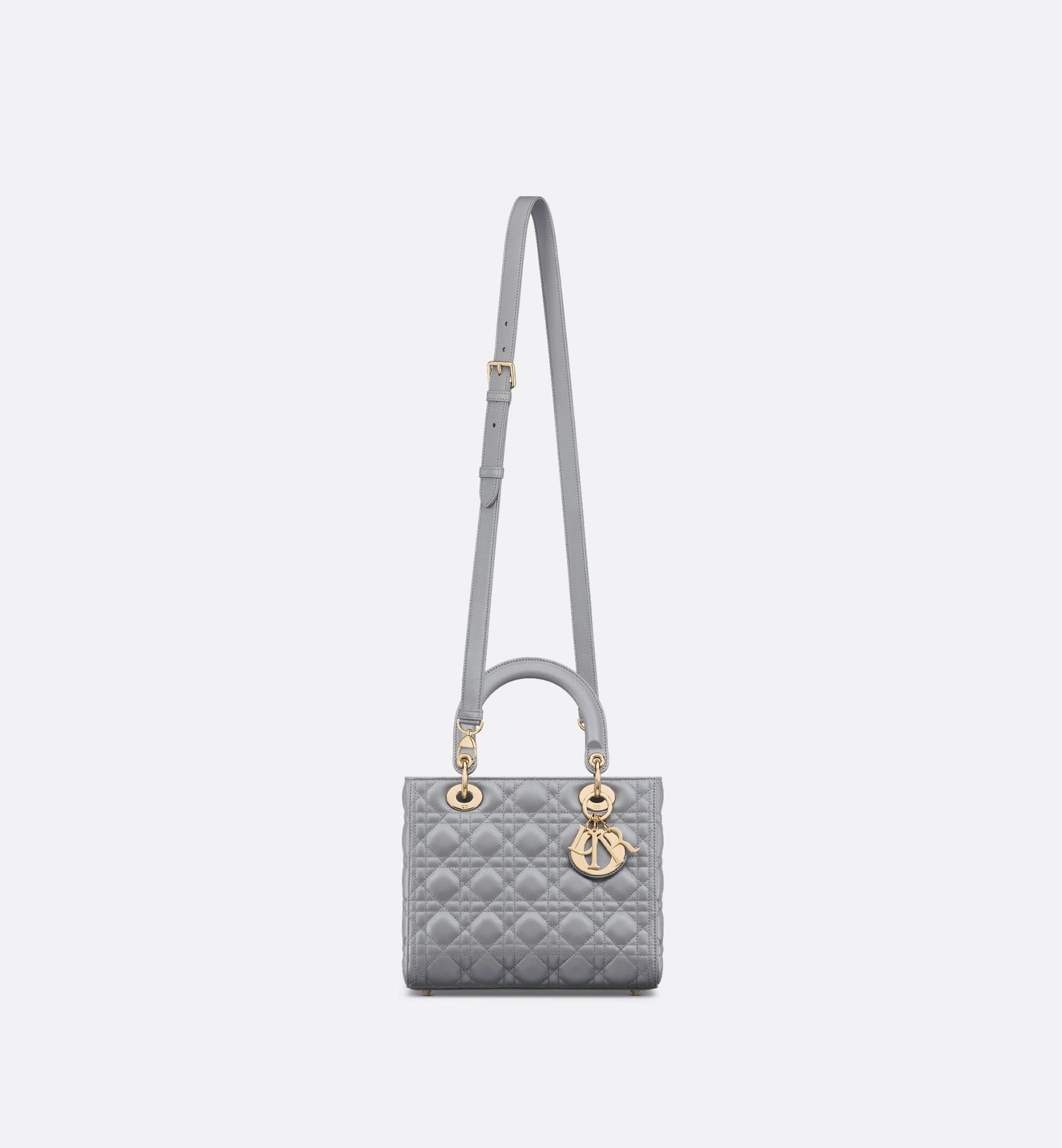 Medium Lady Dior Bag Opaline Gray Pearlescent Cannage Lambskin