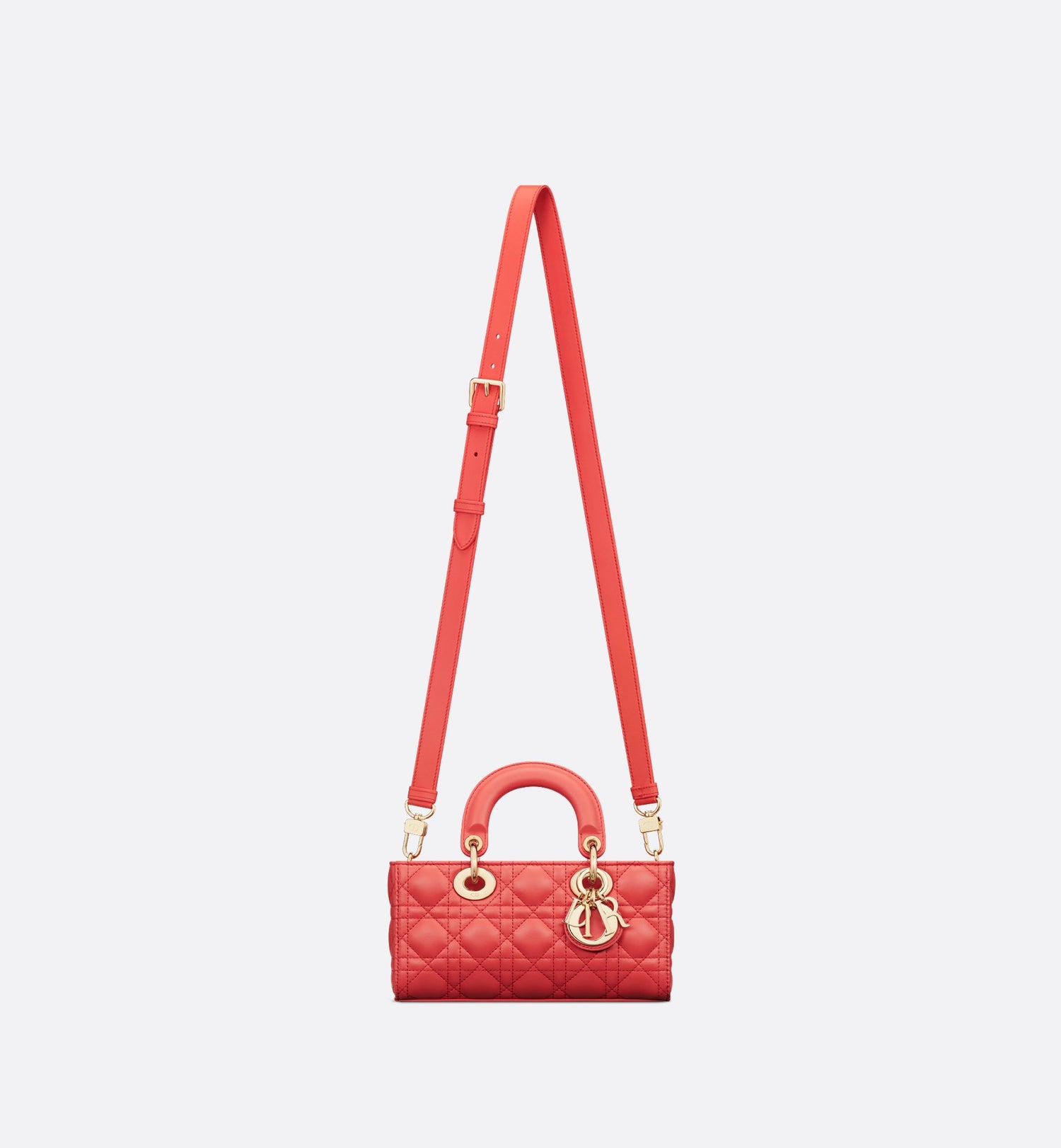 Small Dioriviera Lady D-Joy Bag Coral Cannage Lambskin