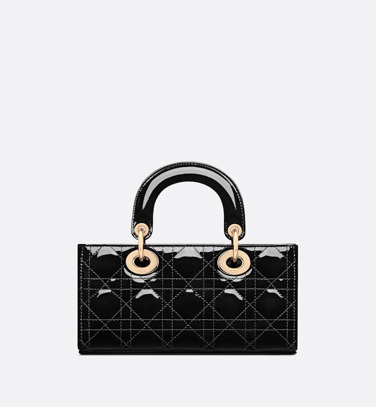 Small Lady D-Joy Bag Black Patent Cannage Calfskin