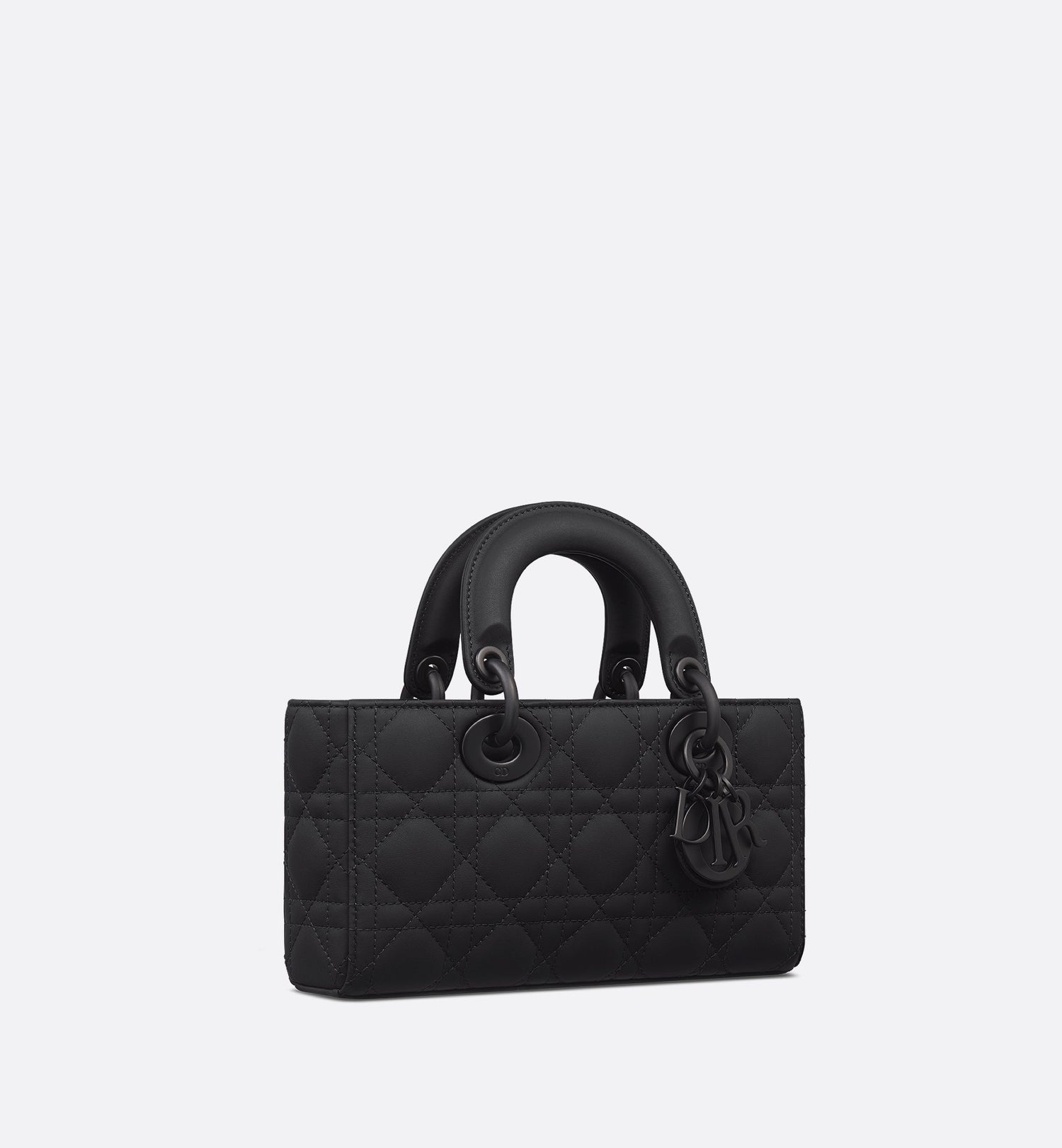 Small Lady D-Joy Bag Ultramatte Black Cannage Calfskin