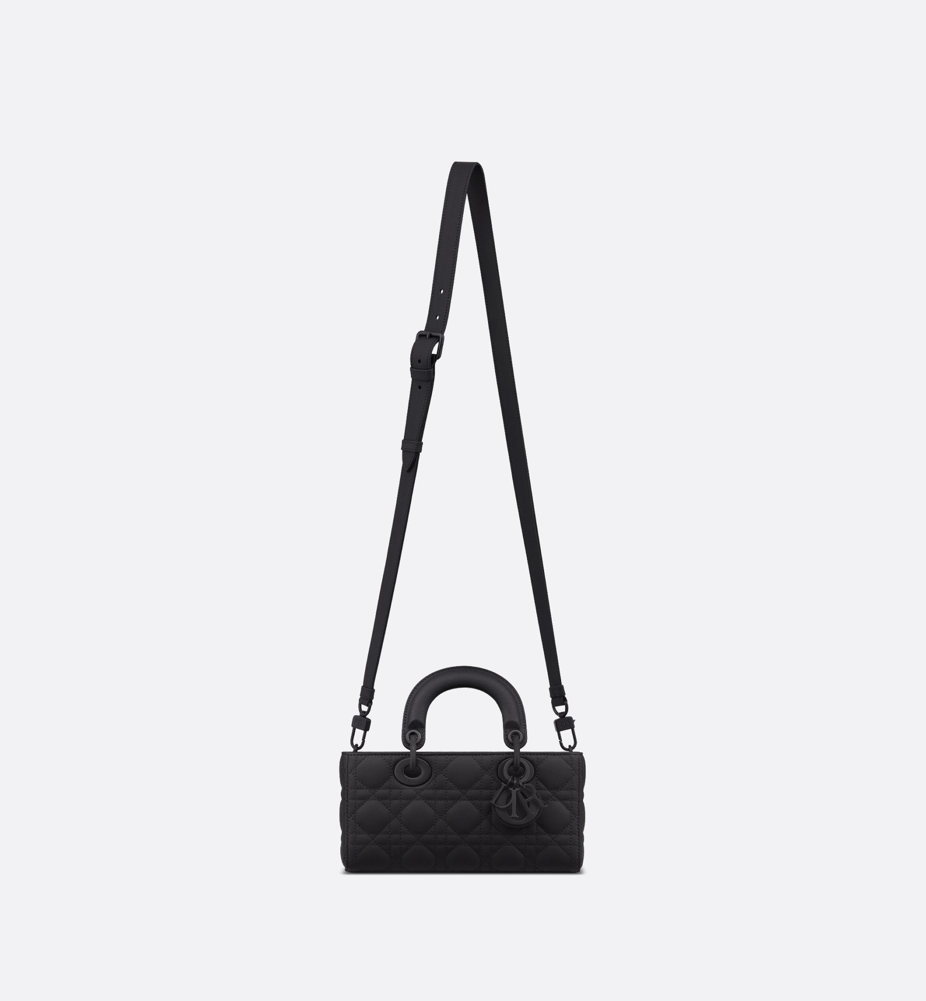 Small Lady D-Joy Bag Ultramatte Black Cannage Calfskin