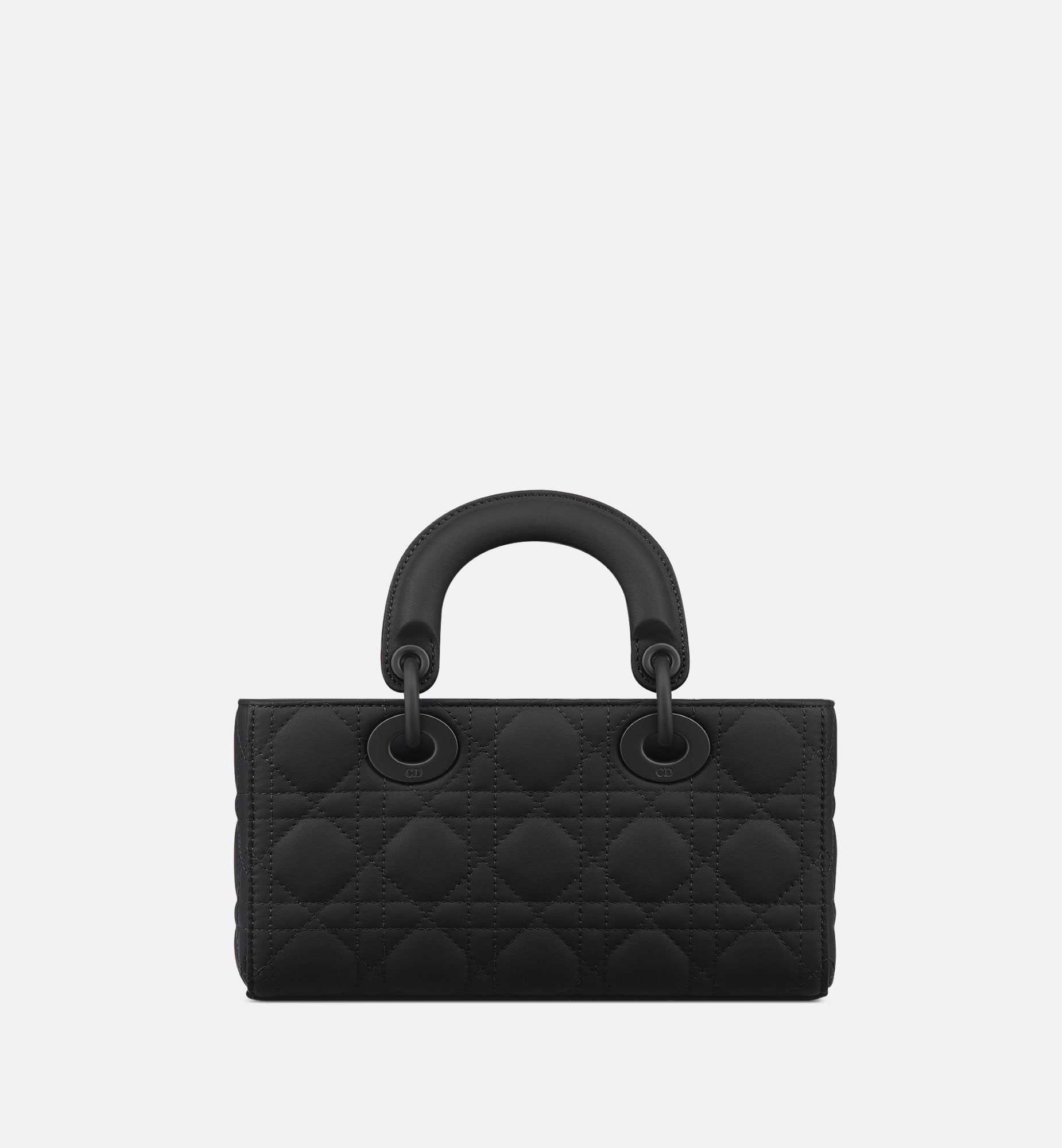 Small Lady D-Joy Bag Ultramatte Black Cannage Calfskin