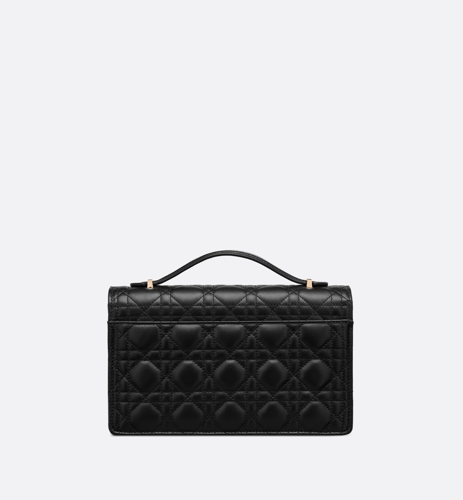 Dioramour My Dior Top Handle Bag Black Cannage Calfskin