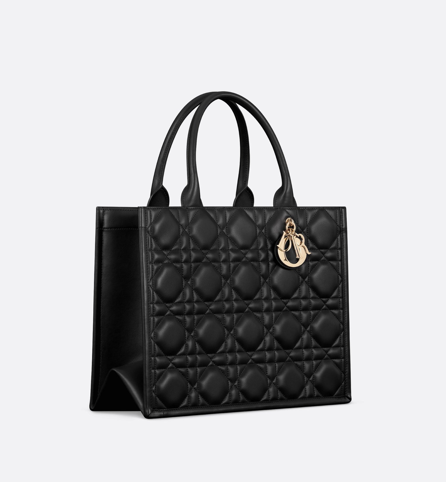 Medium Dior Book Tote Black Macrocannage Calfskin