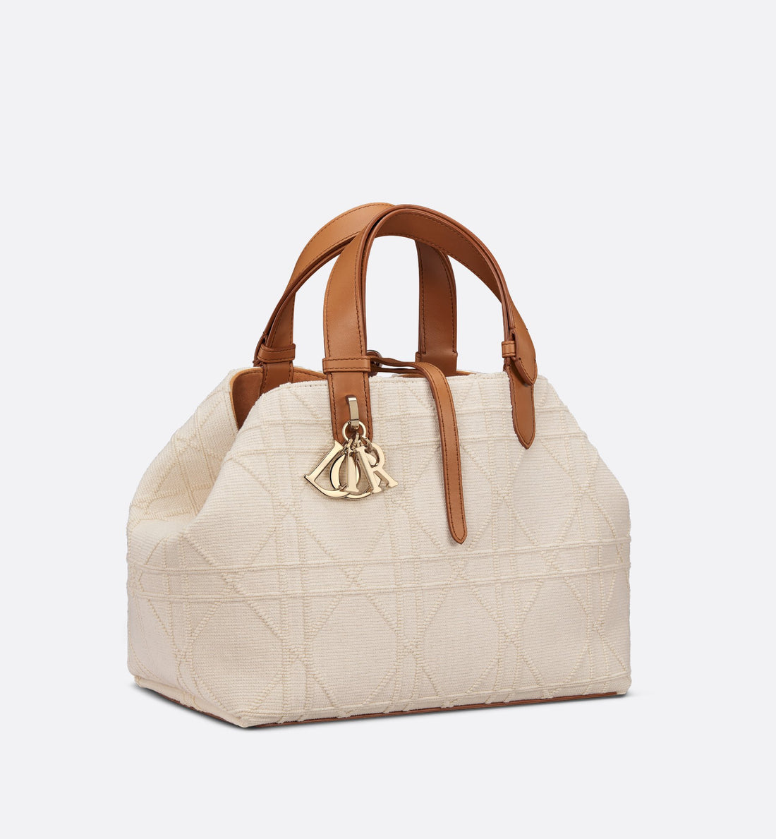 Medium Dior Toujours Bag Beige Macrocannage Pibiones-Woven Cotton