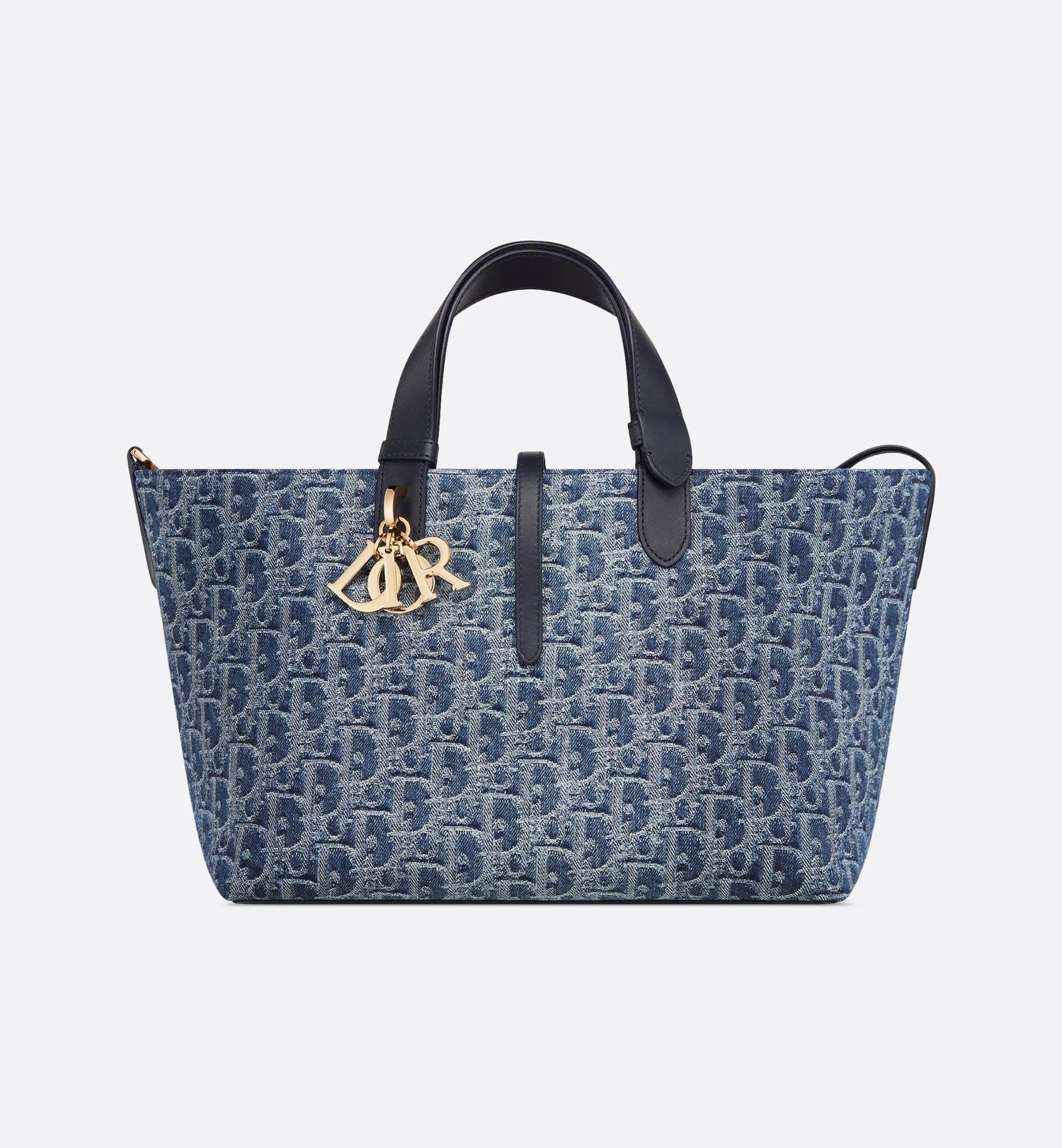 Medium Dior Toujours Bag Blue Denim Dior Oblique Jacquard