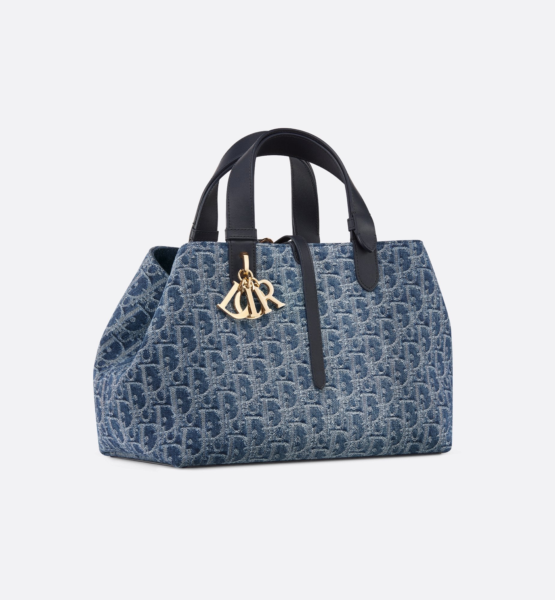 Medium Dior Toujours Bag Blue Denim Dior Oblique Jacquard