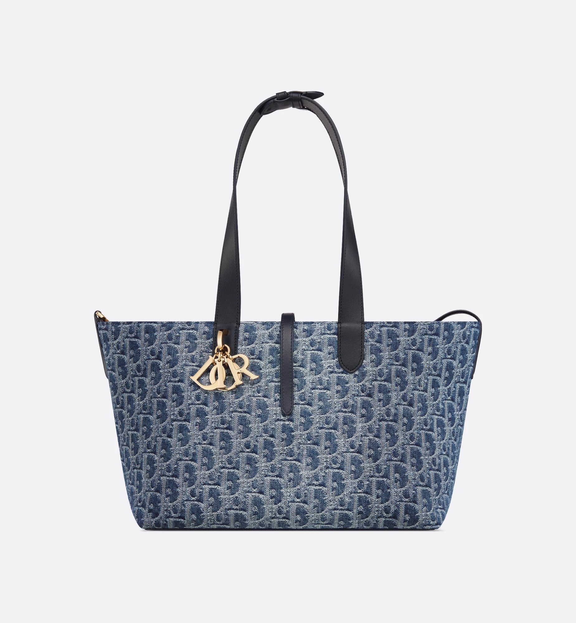 Medium Dior Toujours Bag Blue Denim Dior Oblique Jacquard