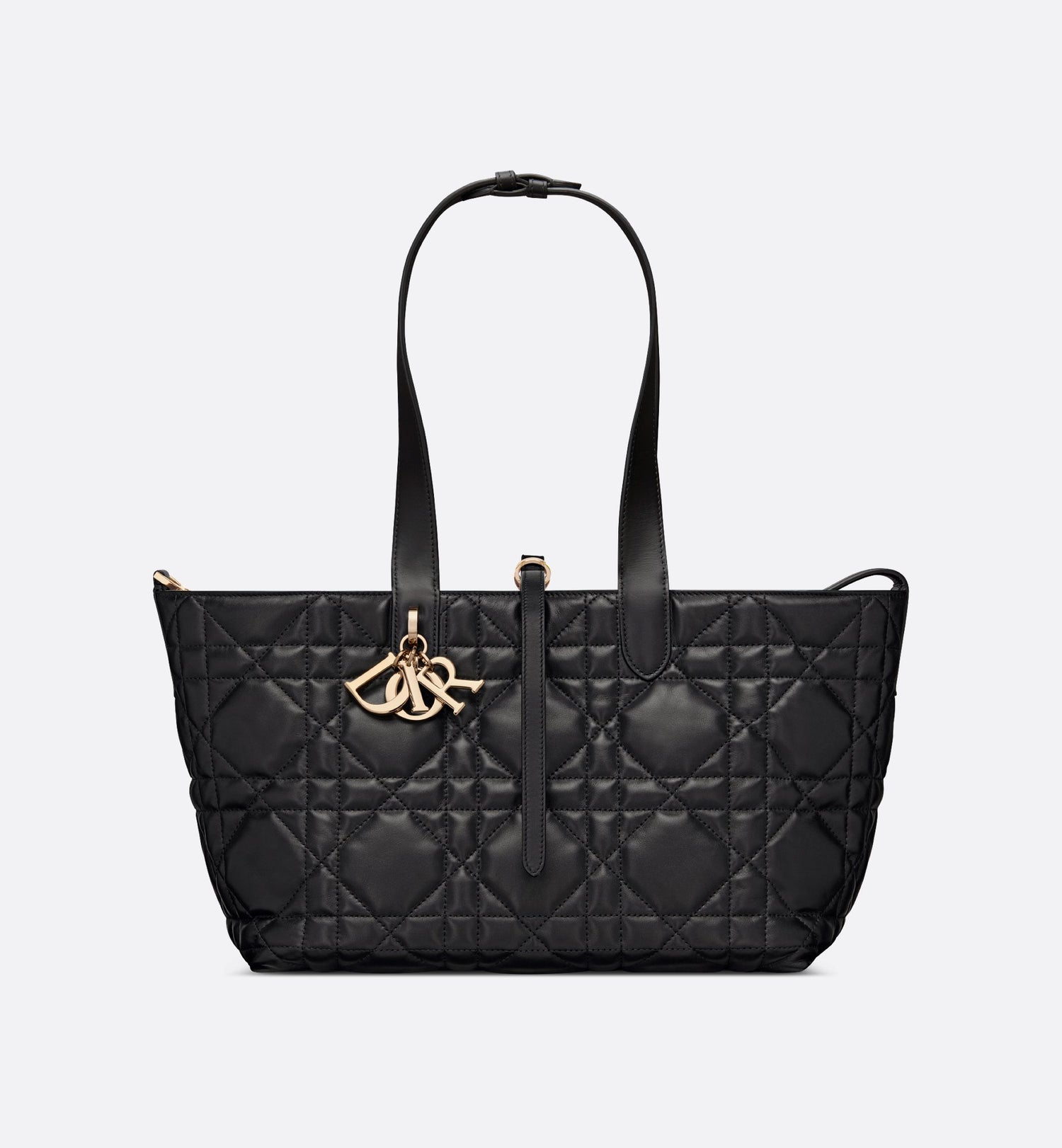 Medium Dior Toujours Bag Black Macrocannage Calfskin