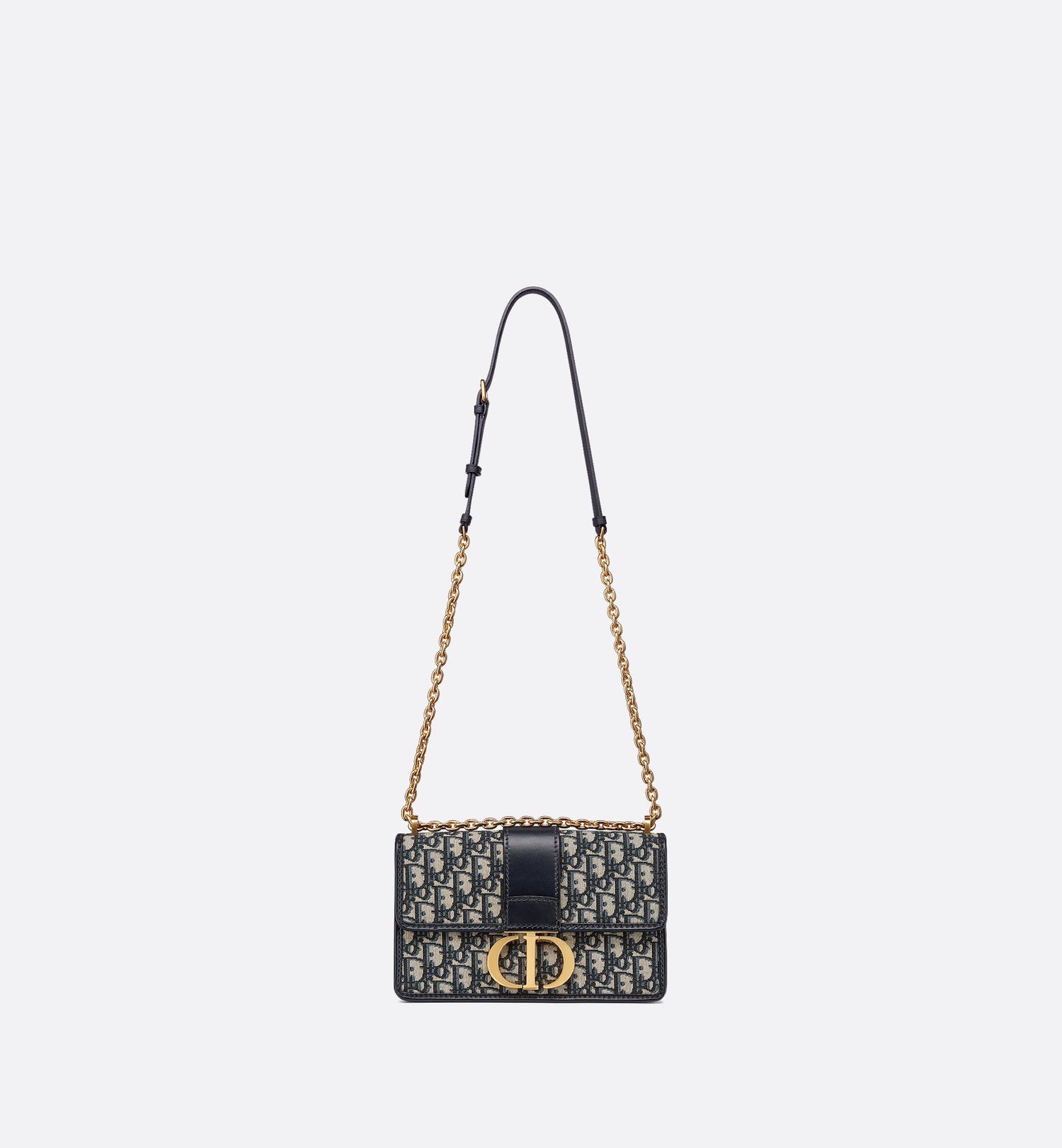 30 Montaigne Chain Bag Blue Dior Oblique Jacquard