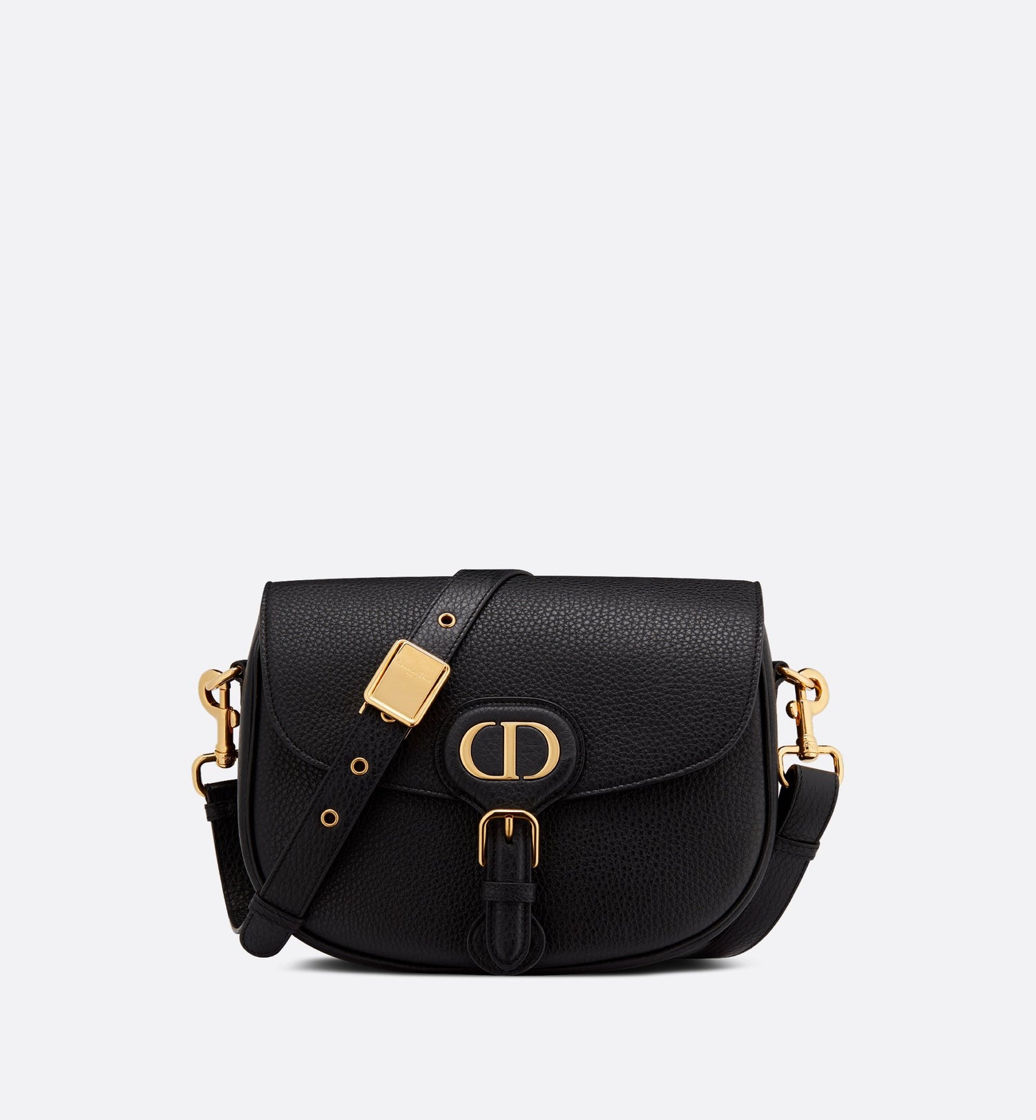 Medium Dior Bobby Bag Black Grained Calfskin