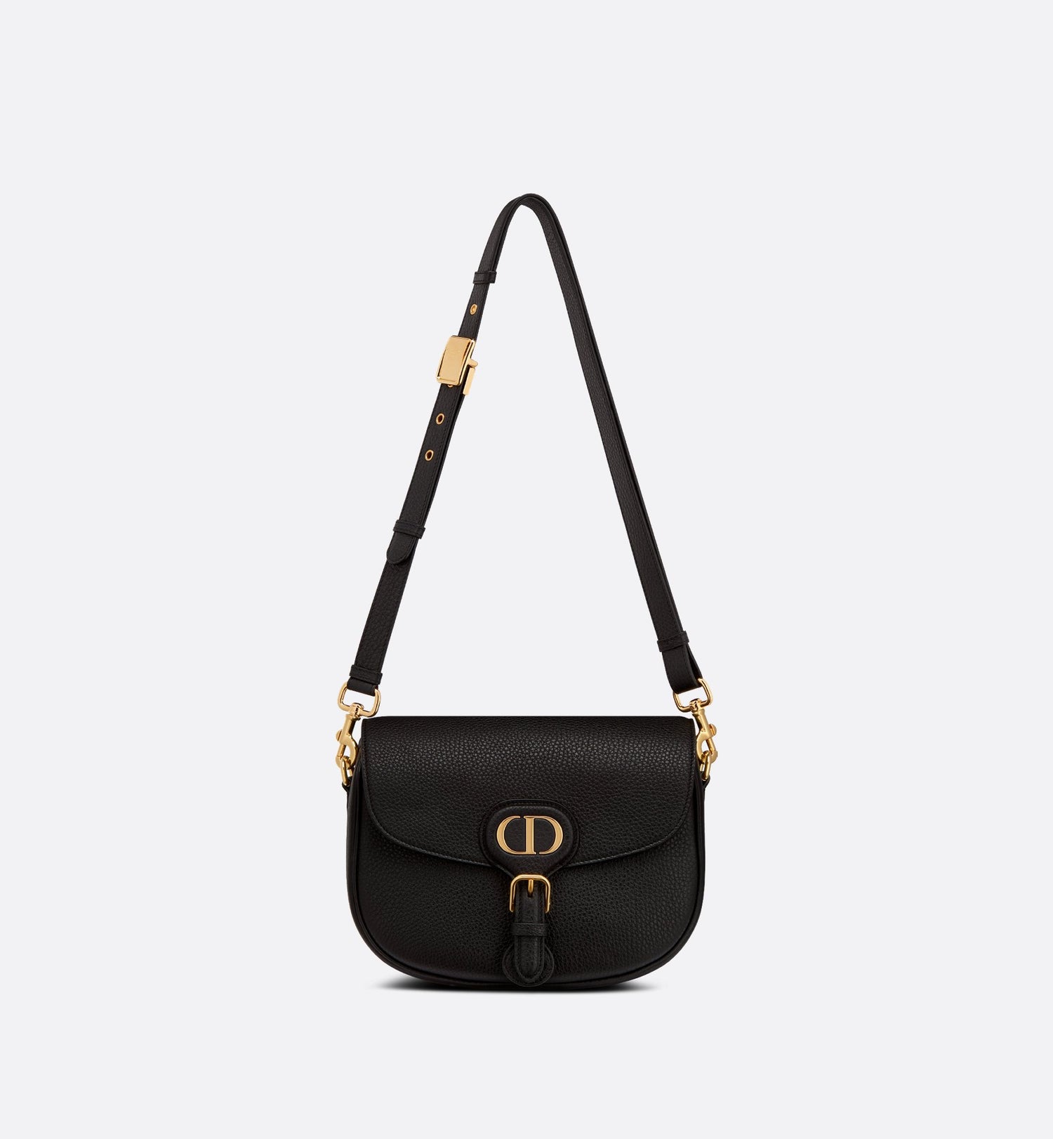 Medium Dior Bobby Bag Black Grained Calfskin