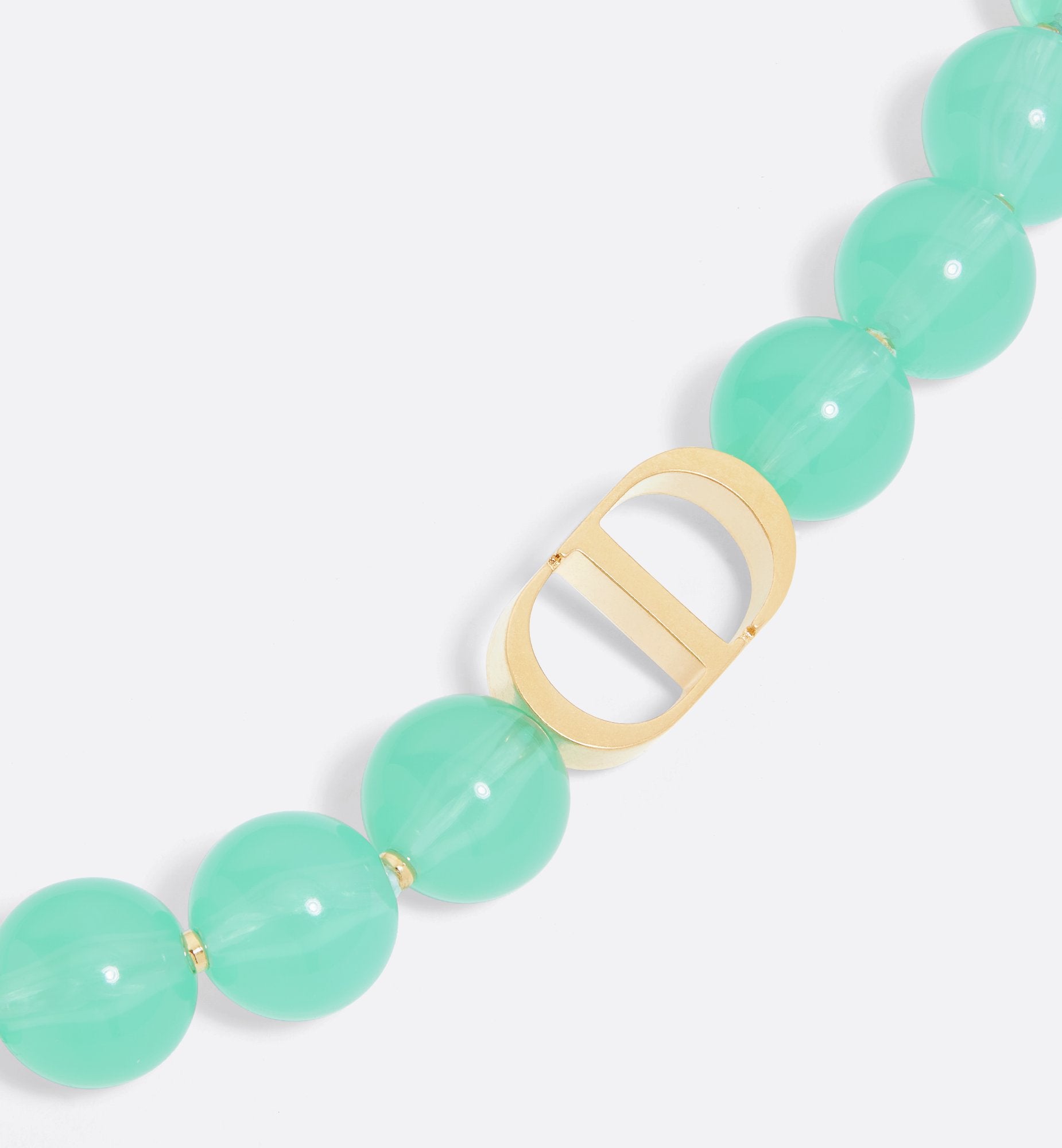 Dioriviera 30 Montaigne Choker Gold Finish Metal And Aquamarina Resin Pearls