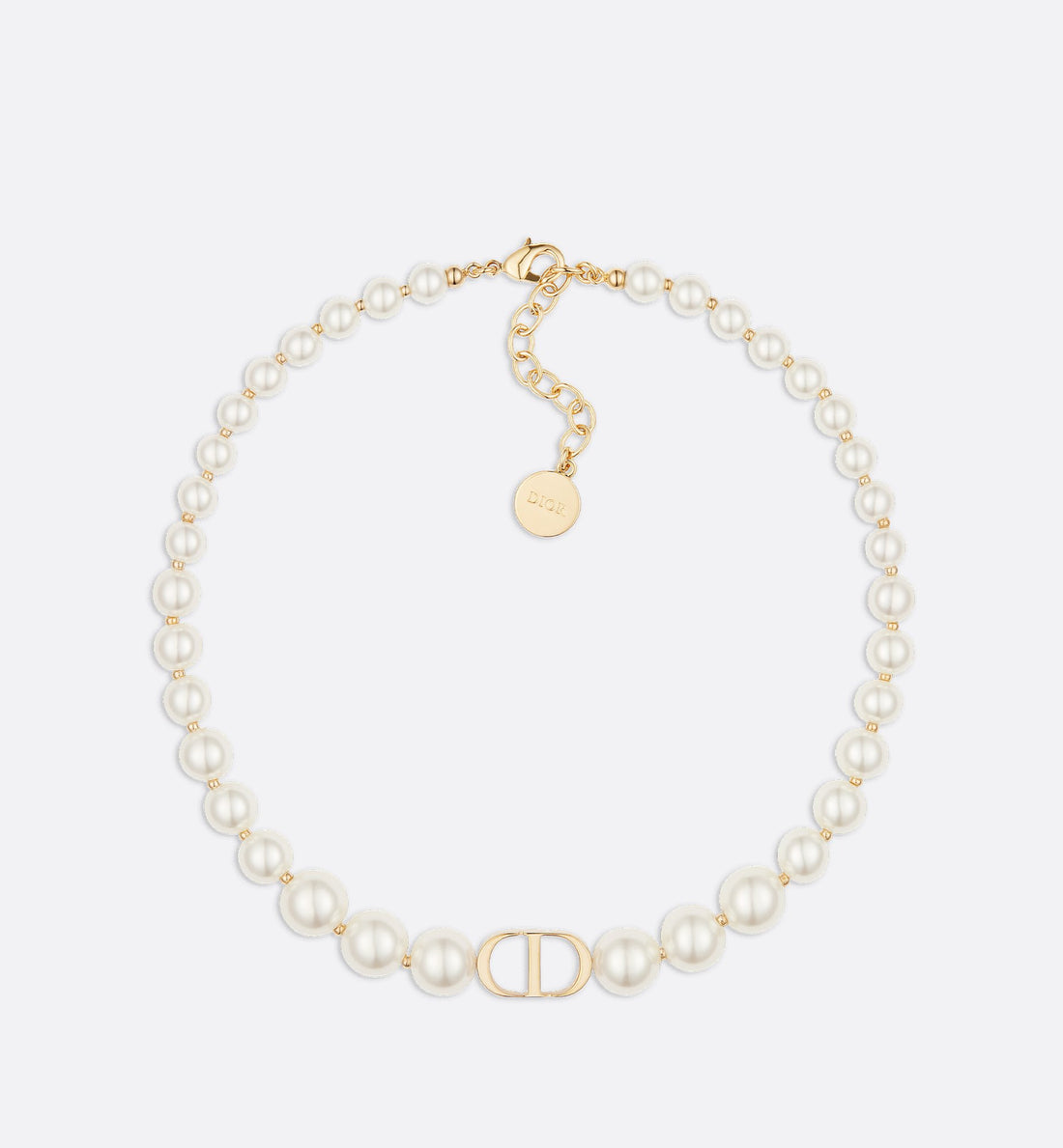 30 Montaigne Choker Gold Finish Metal And White Resin Pearls