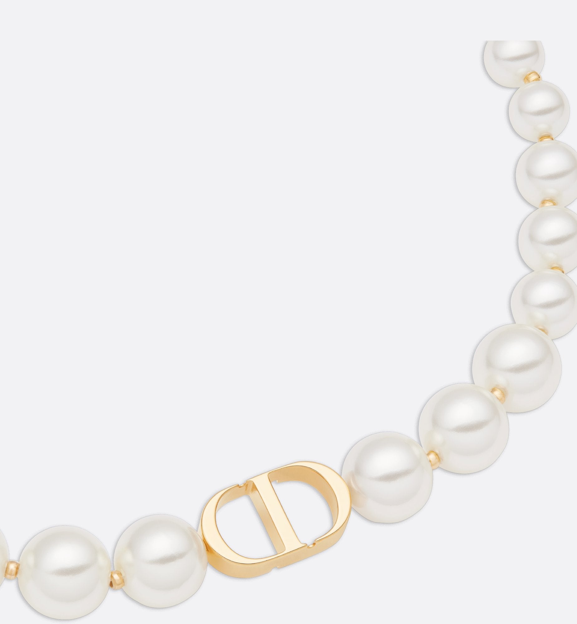 30 Montaigne Choker Gold Finish Metal And White Resin Pearls