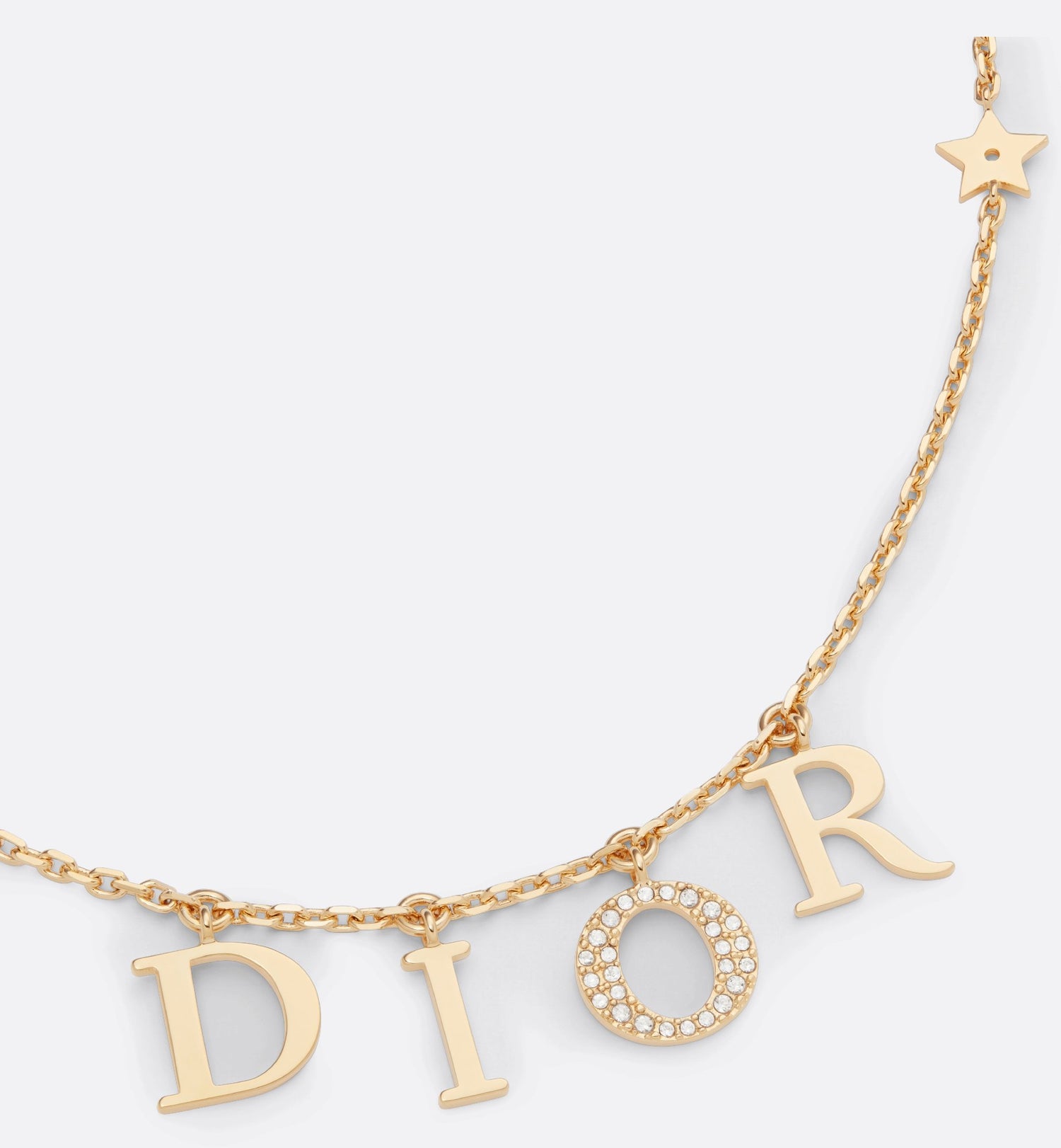 Dio(R)Evolution Necklace Gold Finish Metal And White Crystals