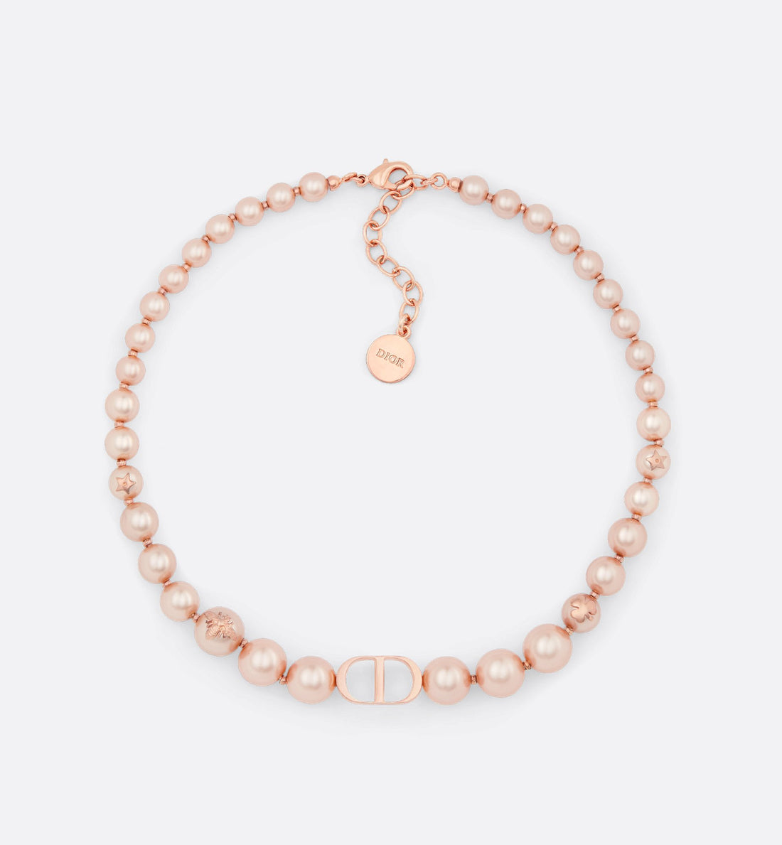 30 Montaigne Choker Pink Finish Metal And Pink Resin Pearls