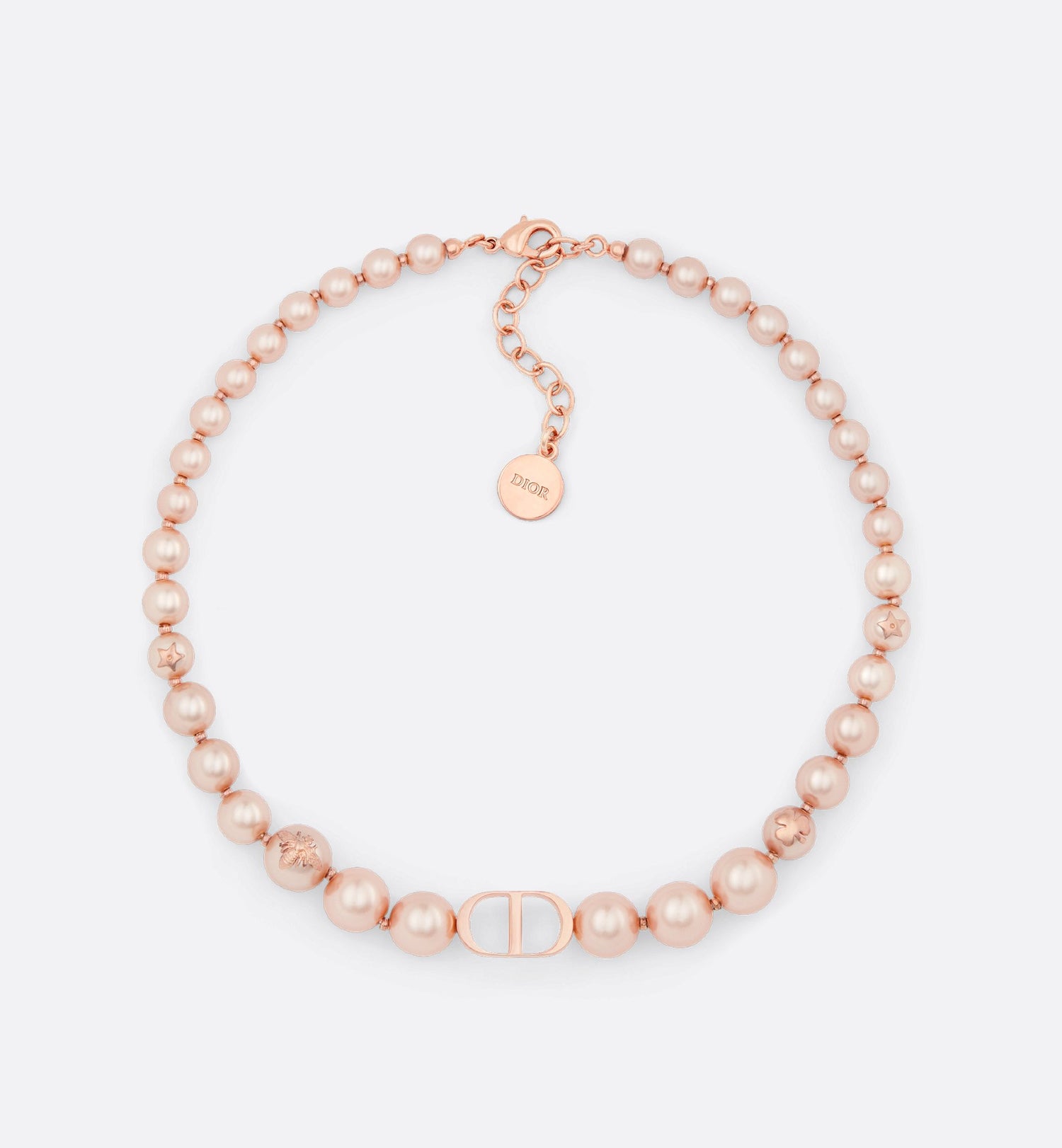 30 Montaigne Choker Pink Finish Metal And Pink Resin Pearls