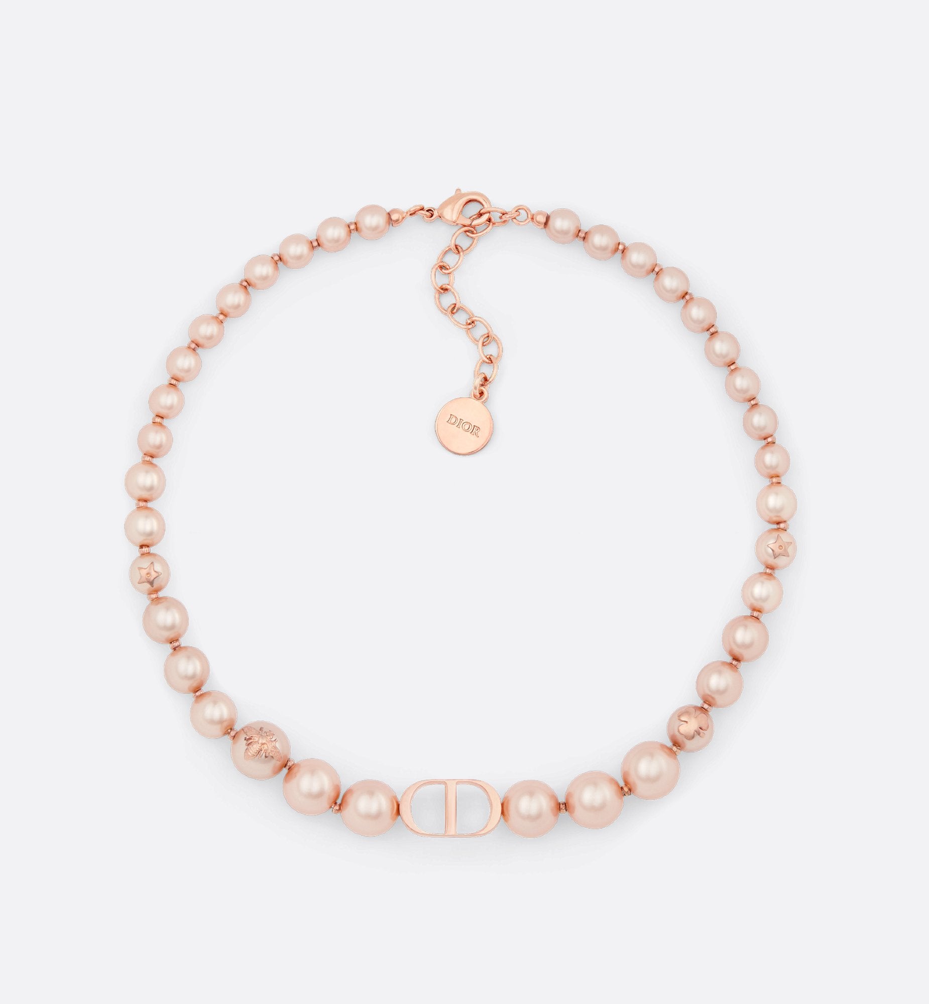 30 Montaigne Choker Pink Finish Metal And Pink Resin Pearls