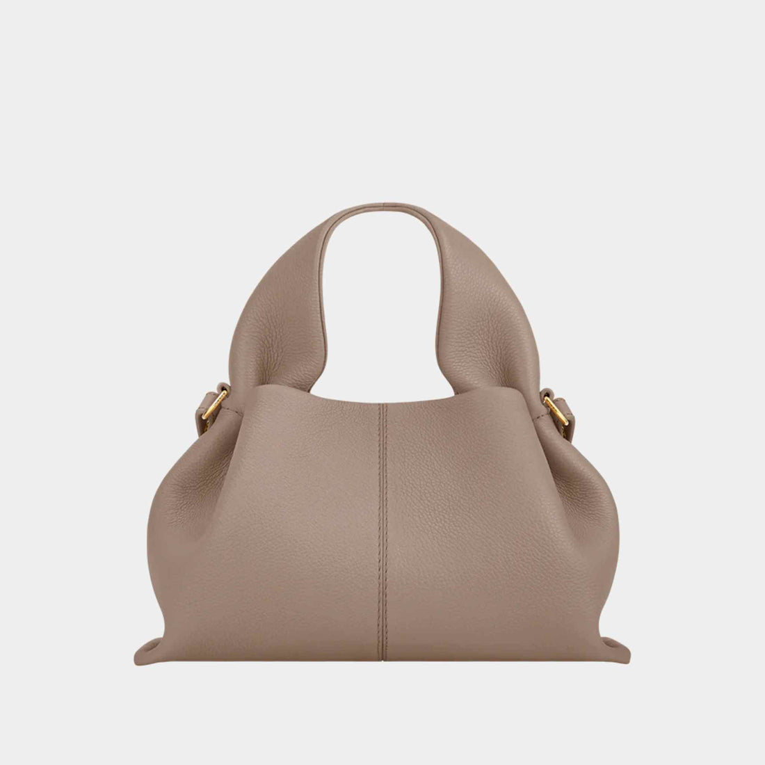 Polene Numero Neuf Mini Handbag Textured Taupe Front
