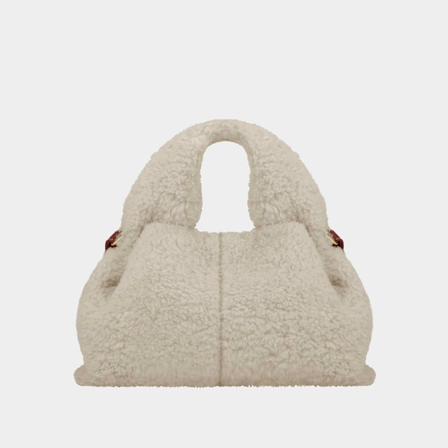 Polene Numero Neuf Mini Handbag Textured Shearling Front
