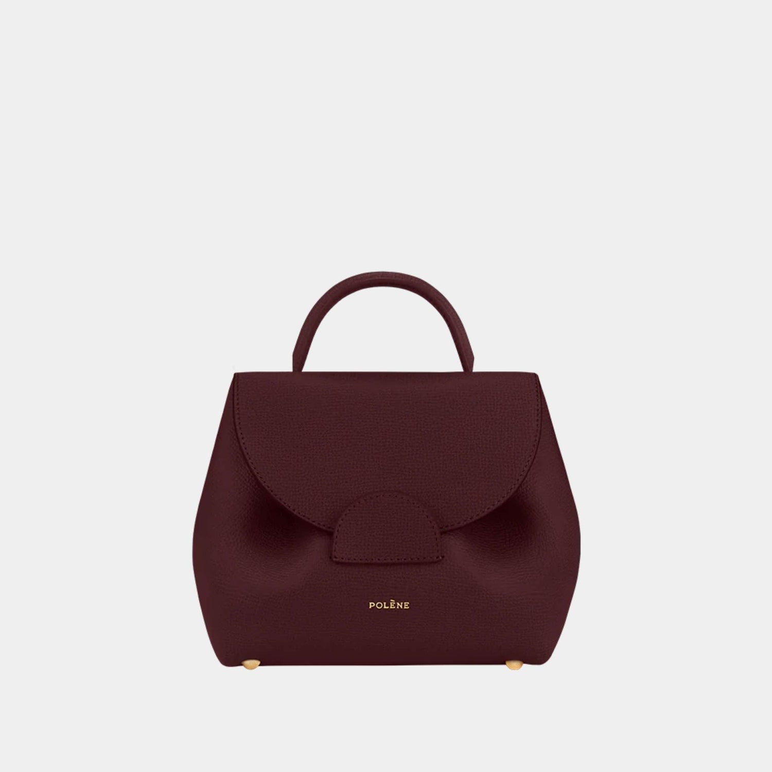 Polene Un Nano Edition Handbag Burgundy Front
