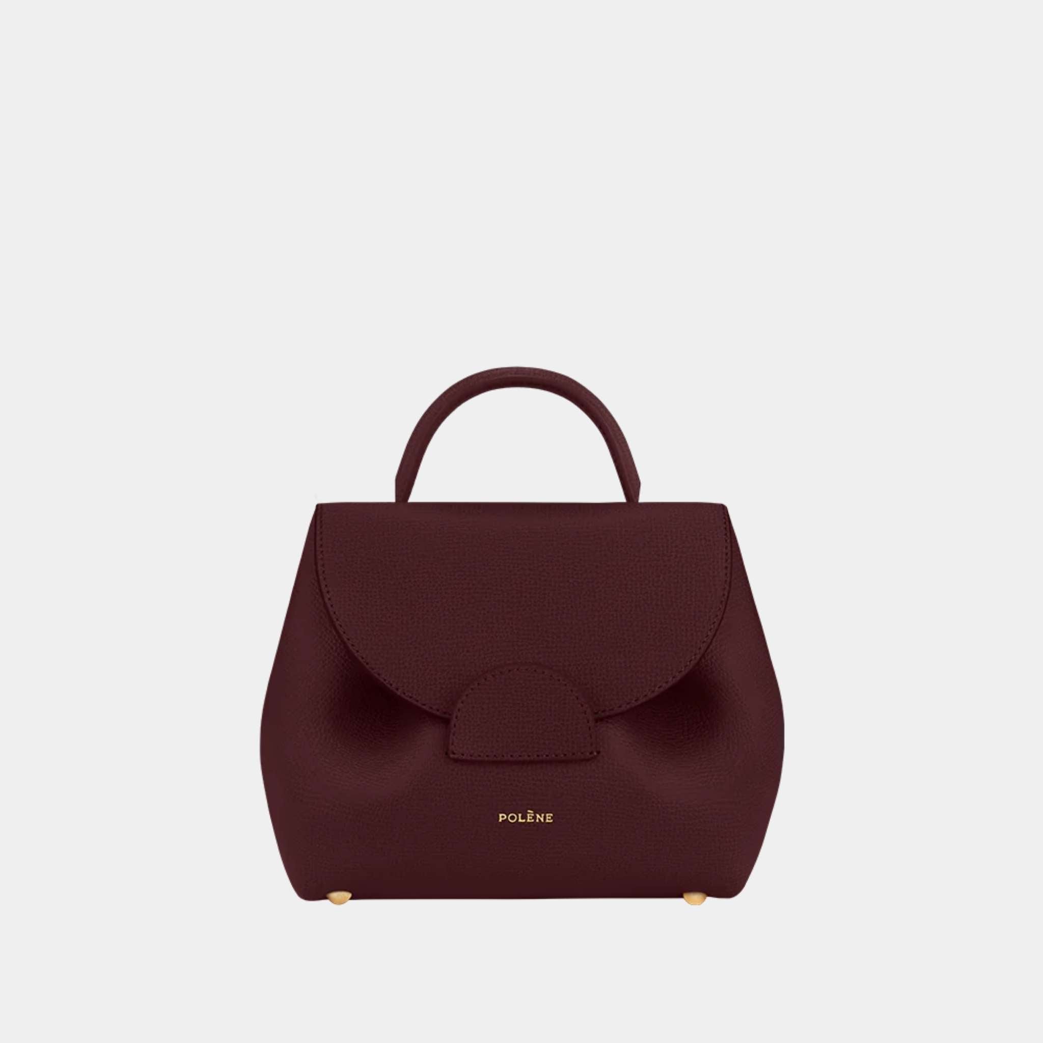 Polene Un Nano Edition Handbag Burgundy Front
