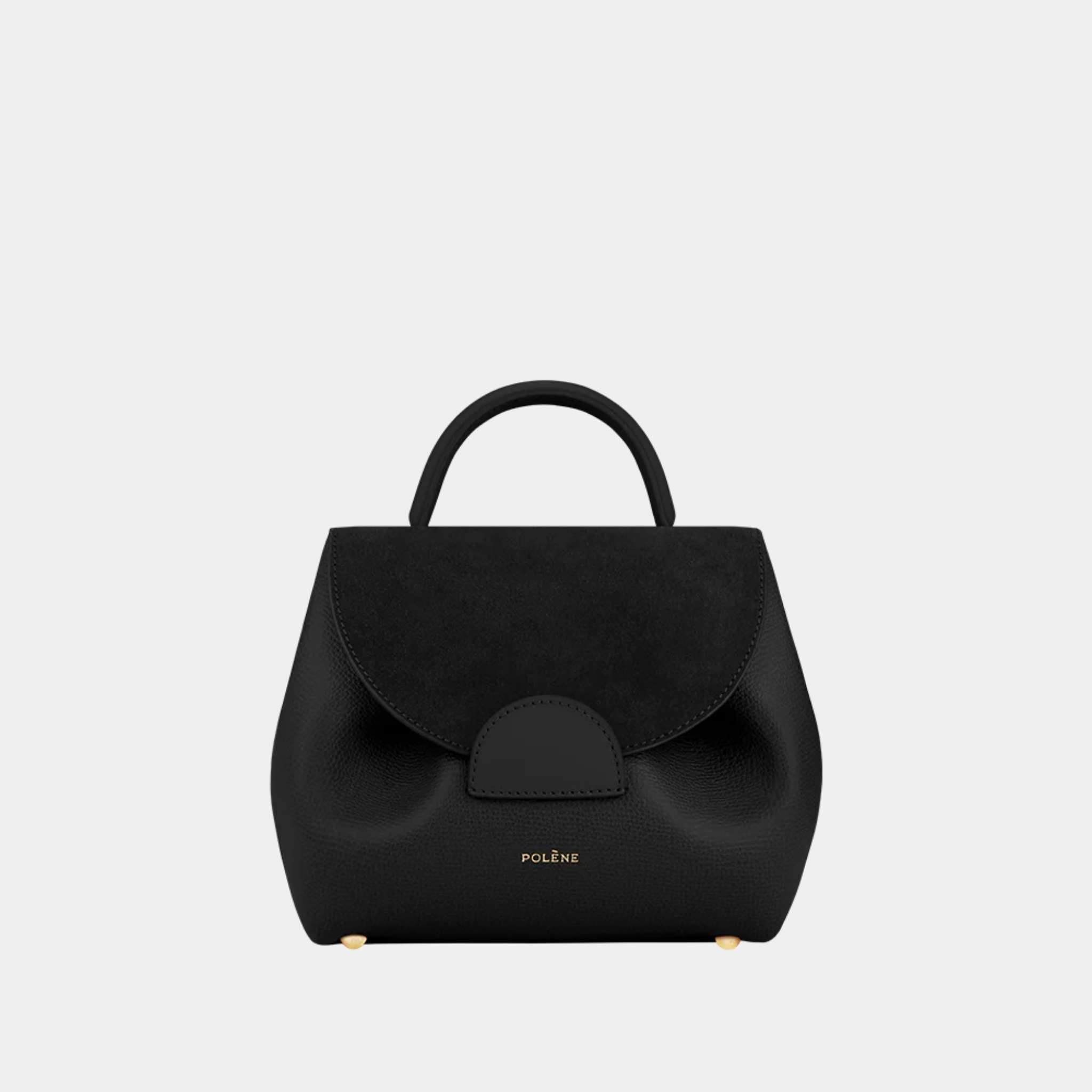 Polene Un Nano Edition Handbag Trio Black Front
