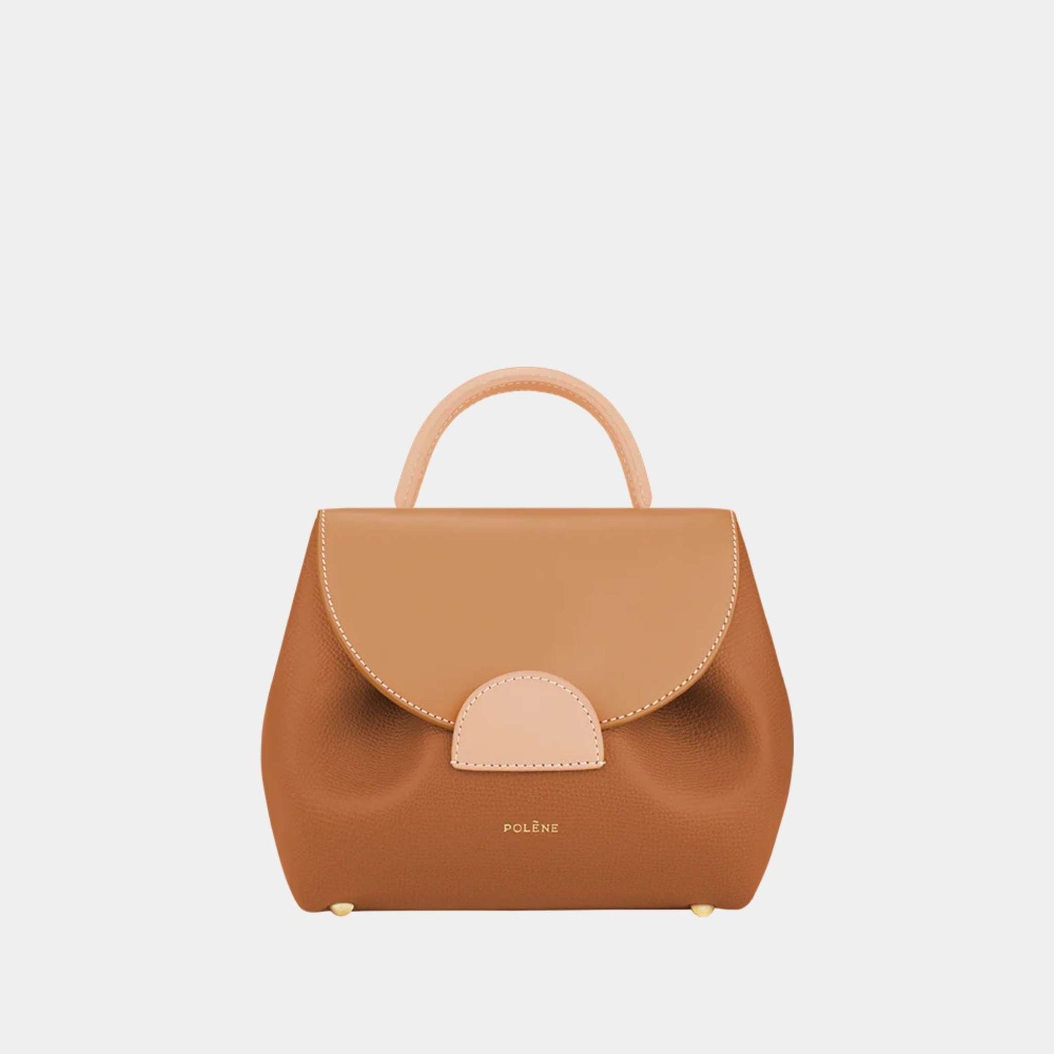 Polene Un Nano Edition Handbag Trio Camel Front
