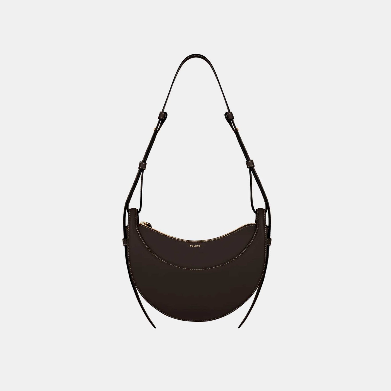 Polene Numero Dix Edition Handbag Ebene Lisse,  Front view
