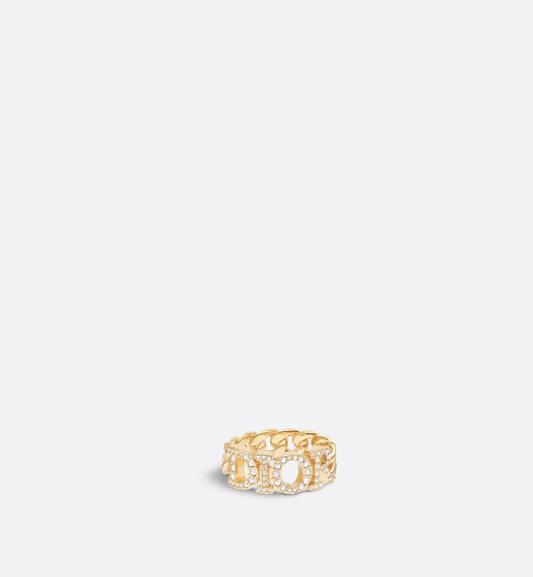 Dio(R)Evolution Ring Gold Finish Metal And White Crystals